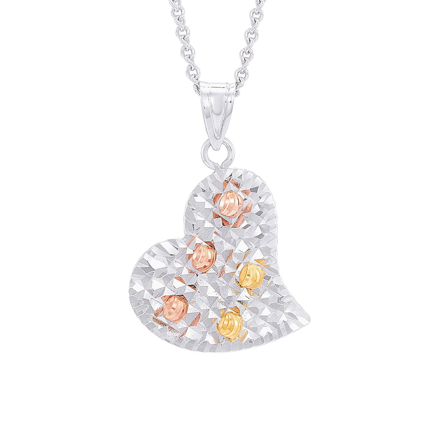 750/18K White, Rose and Yellow Gold Pendant GMT1242