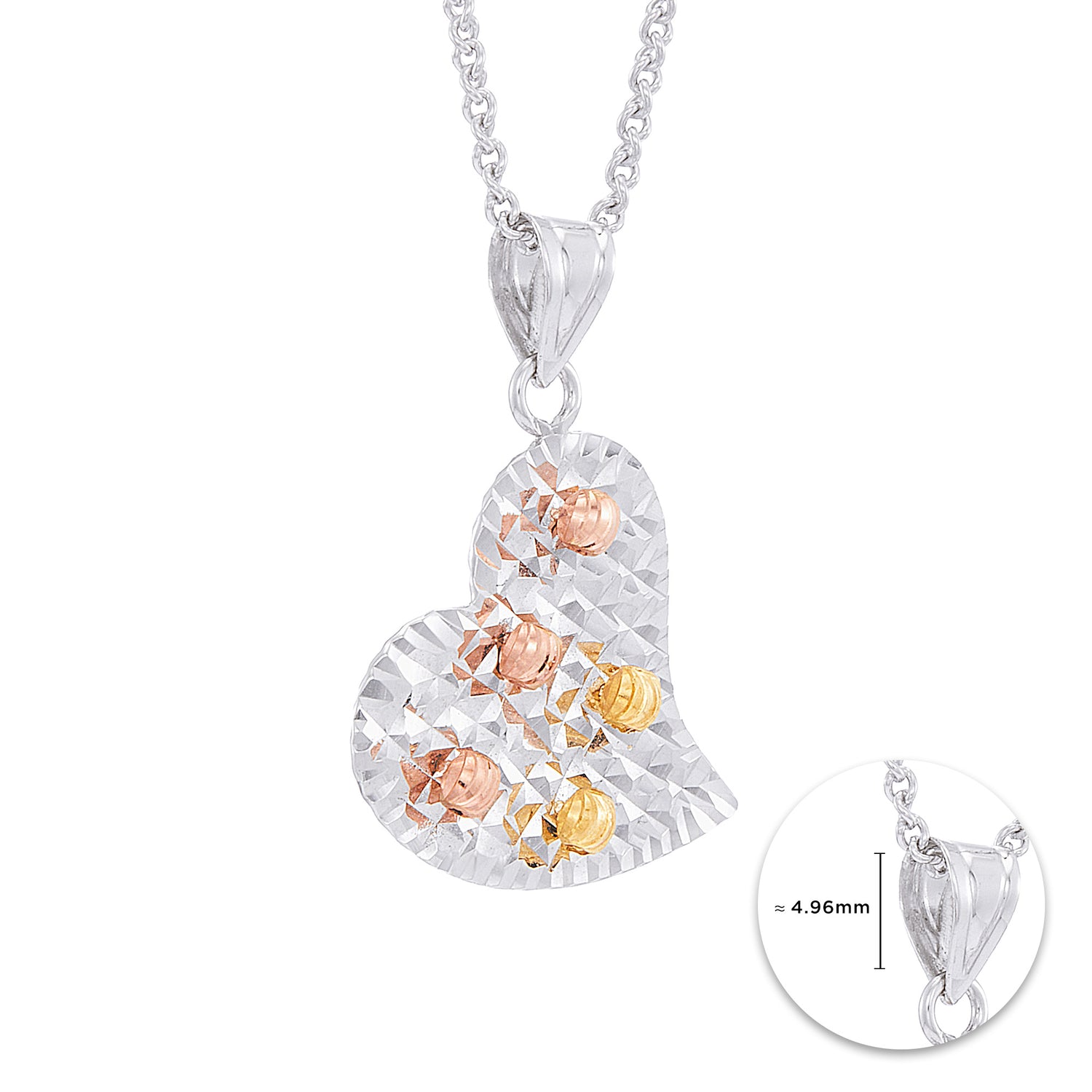 750/18K White, Rose and Yellow Gold Pendant GMT1242