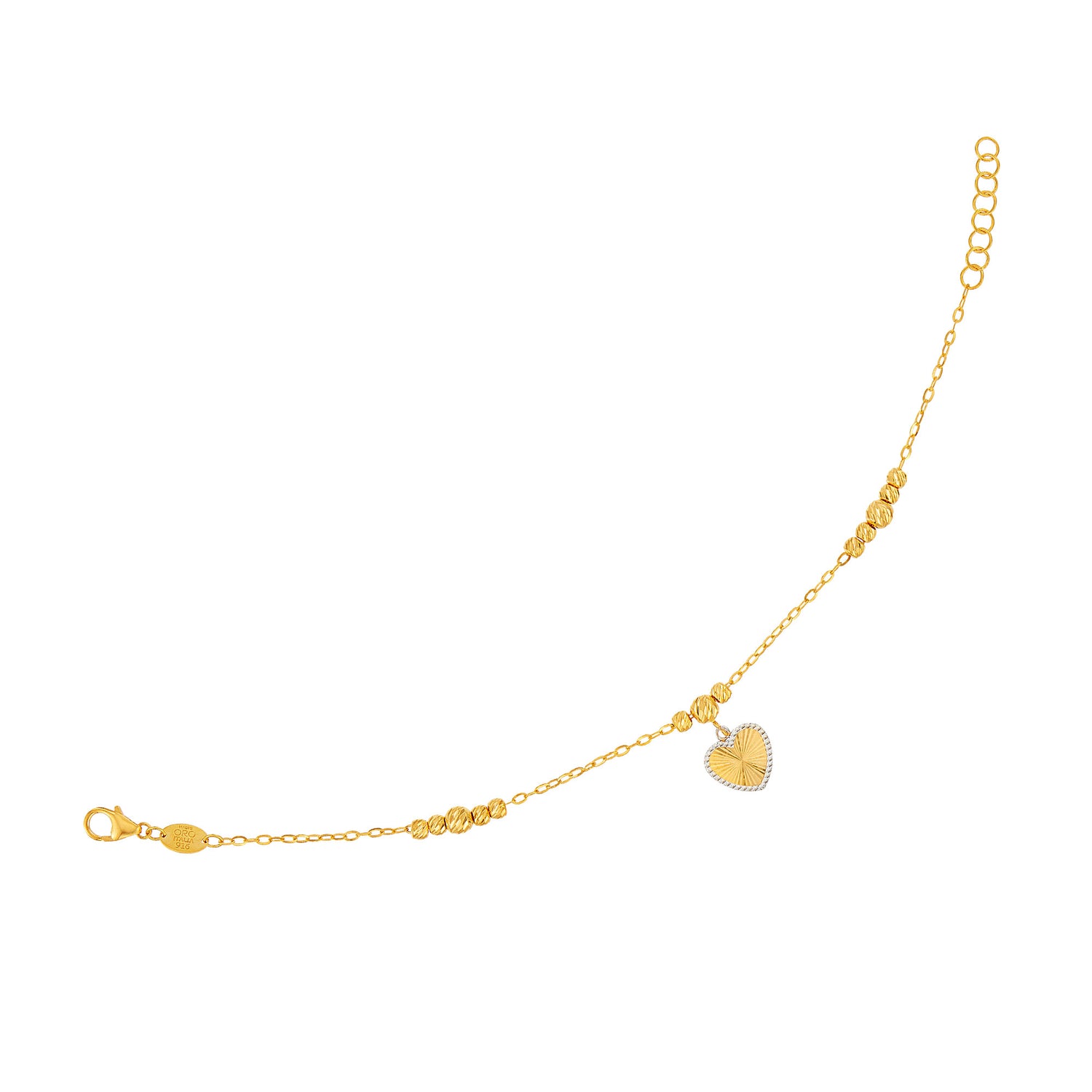 Oro Italia 916 Yellow and White Gold Bracelet GW54020725(YW)-BI (22K Gold)