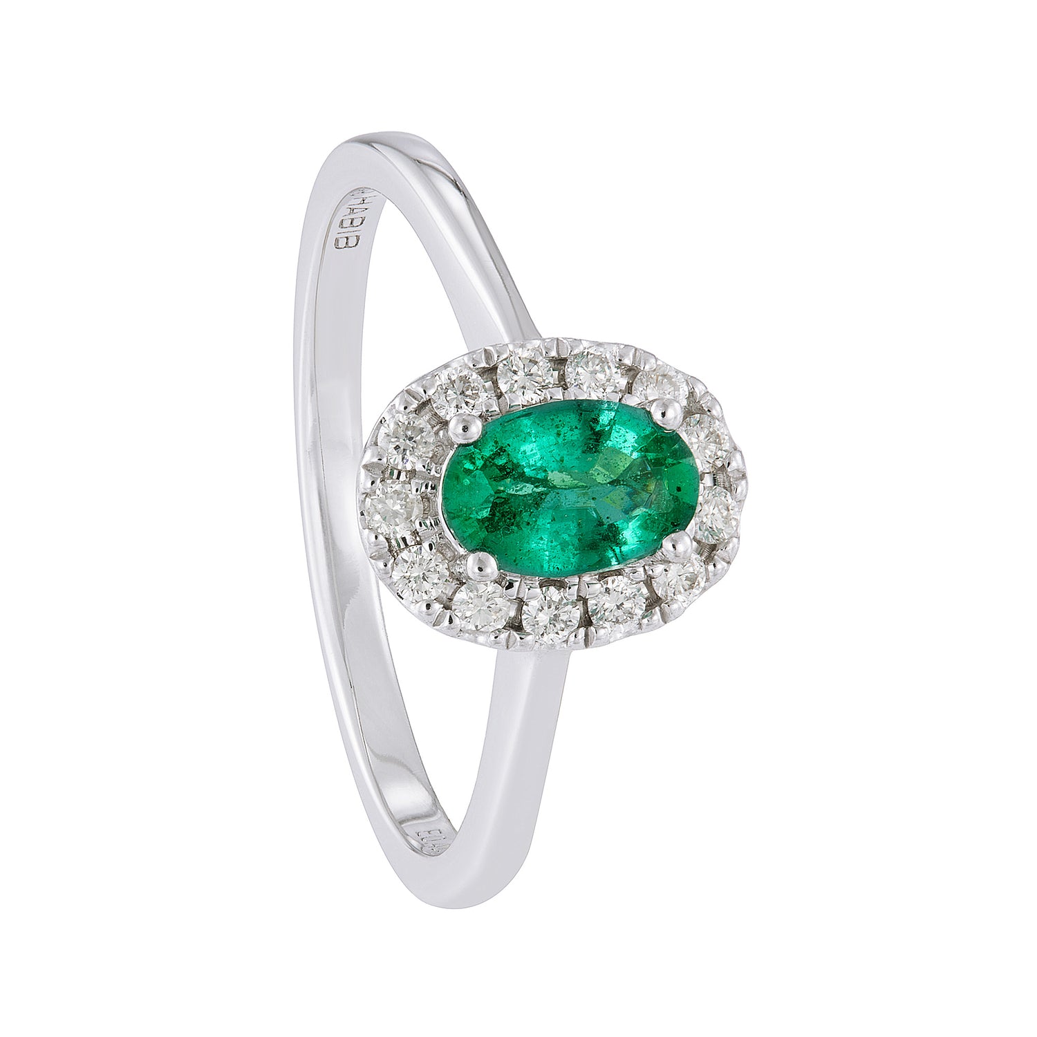 Emerald Cut and Diamond Ring in 375/9K White Gold 261381021-EM