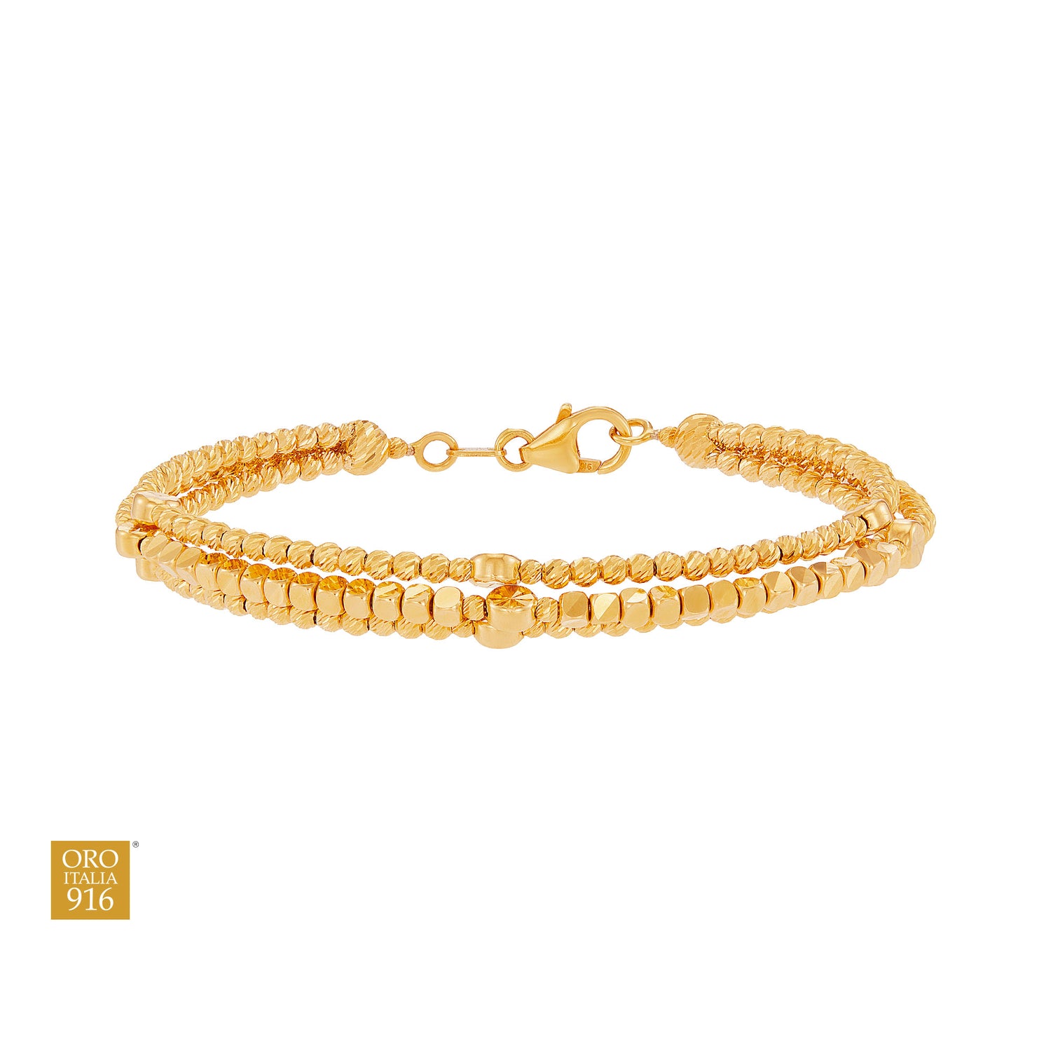 Oro Italia 916/22K Yellow Gold Bracelet GB92870924 (22K Gold)