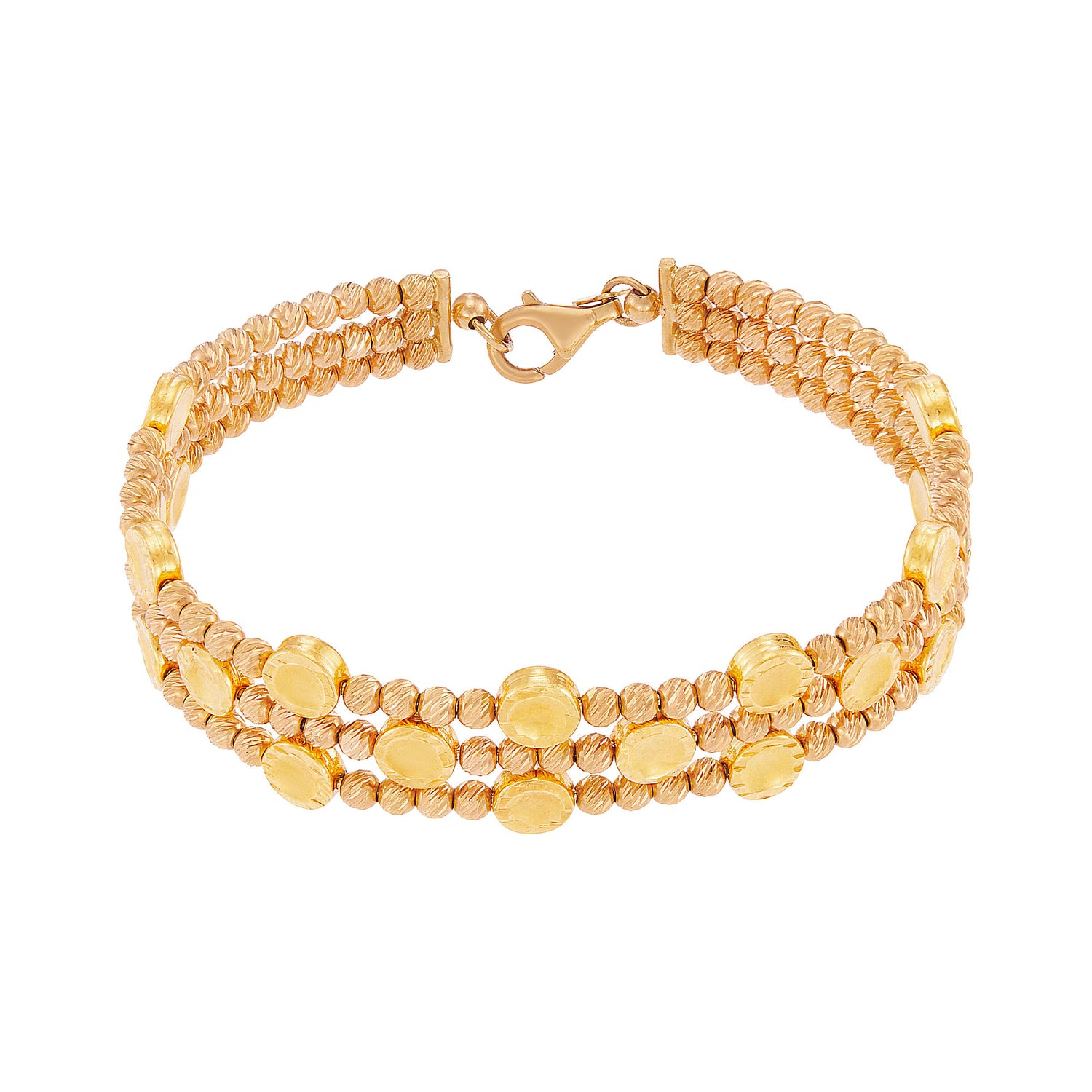 Oro Italia 916 Yellow and Rose Gold Bangle GB92350524(YR)-BI (22K Gold)