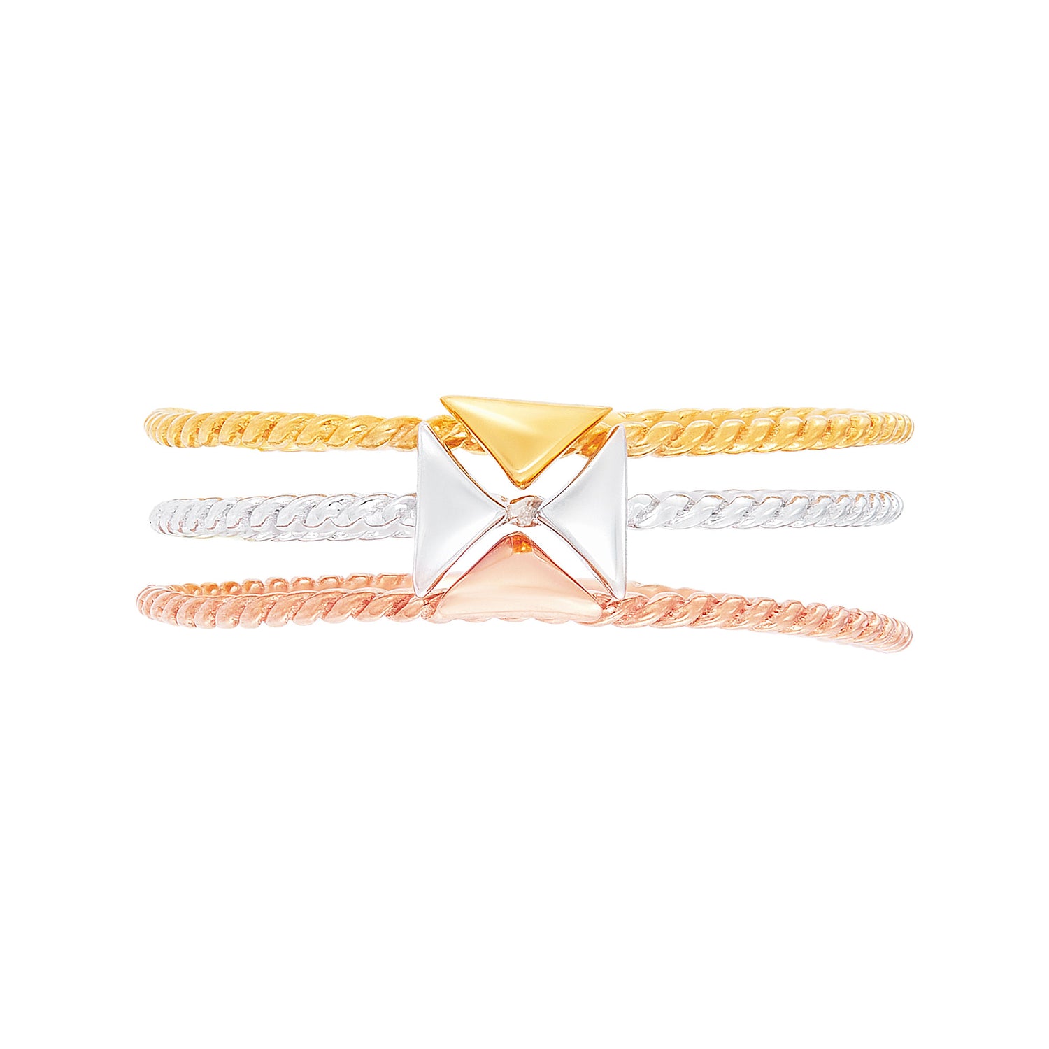 Oro Italia 916 Yellow, White and Rose Gold Ring GR49230323-TI (22K Gold)