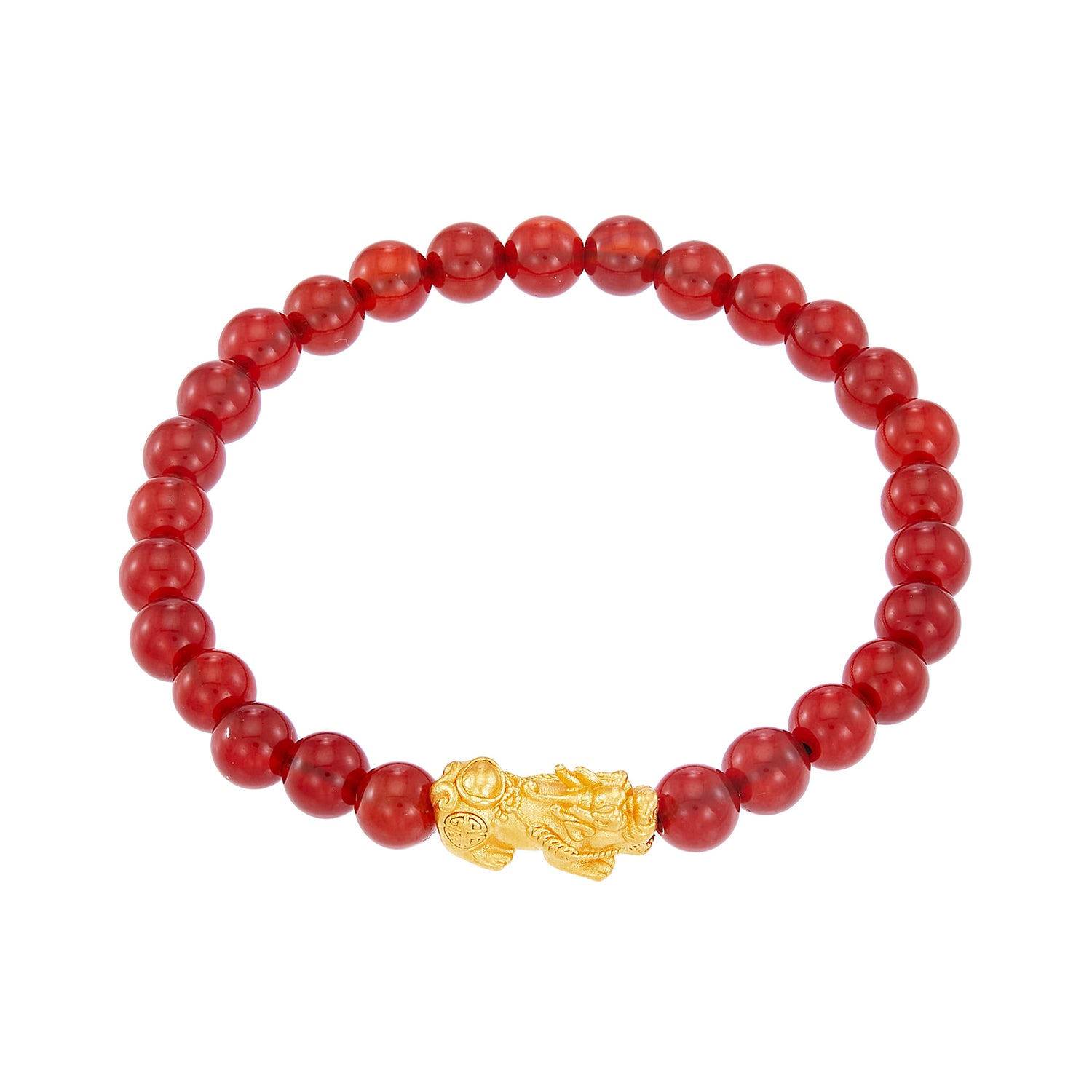 Pixiu | 999/24K Gold with Red Agate Bracelet WWGB182