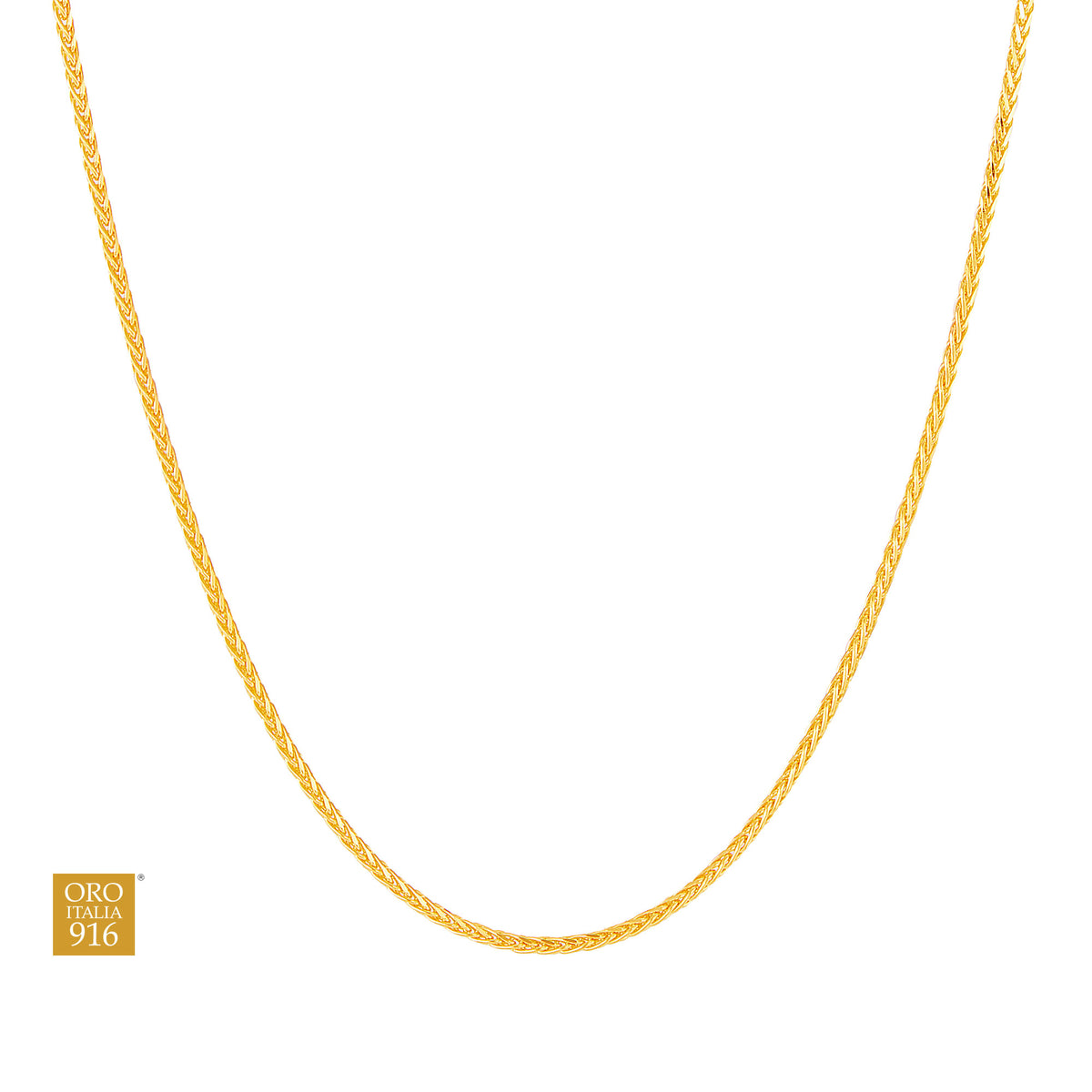 Oro Italia 916 Yellow Gold Necklace GC22141225(25) (22K Gold)