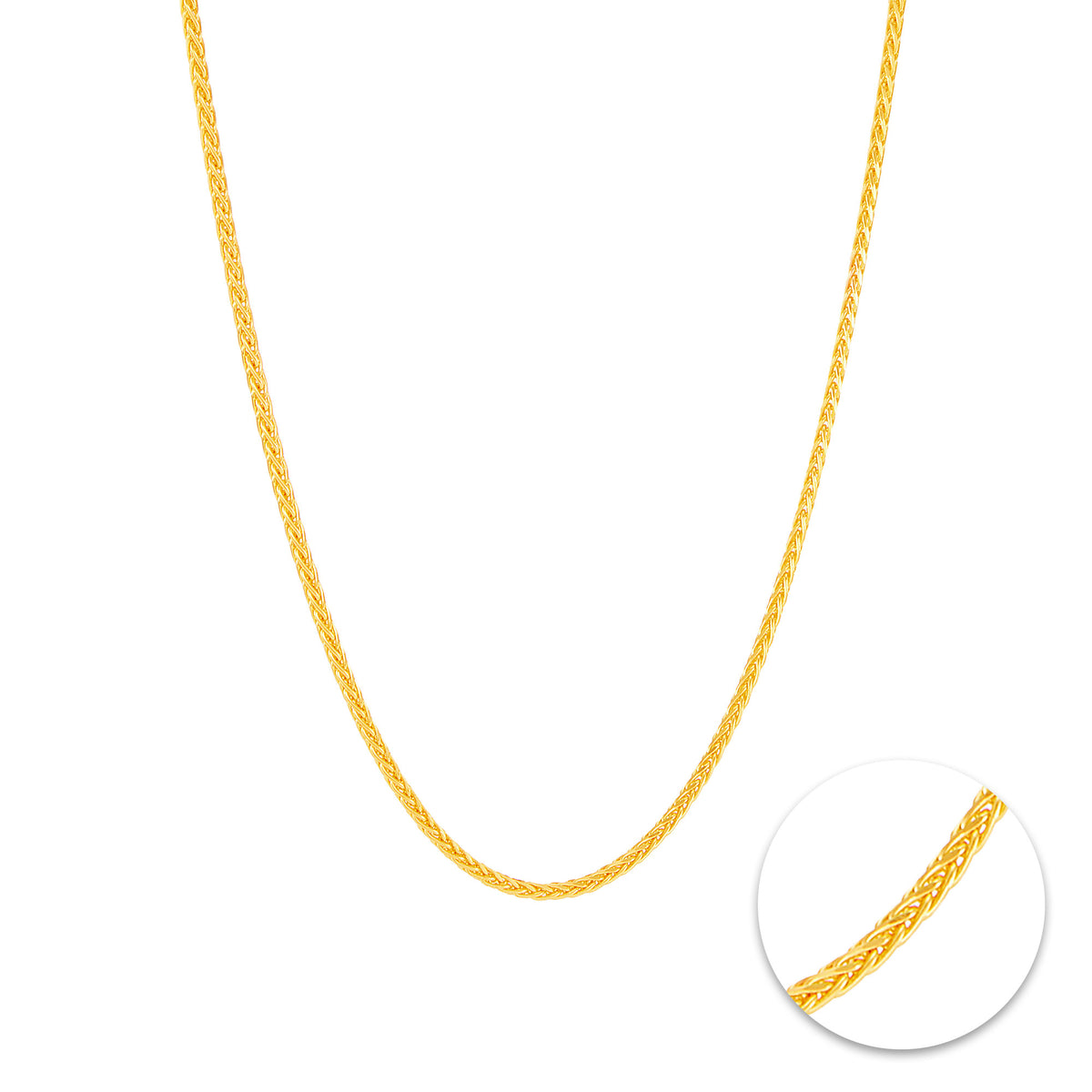 Oro Italia 916 Yellow Gold Necklace GC22141225(25) (22K Gold)