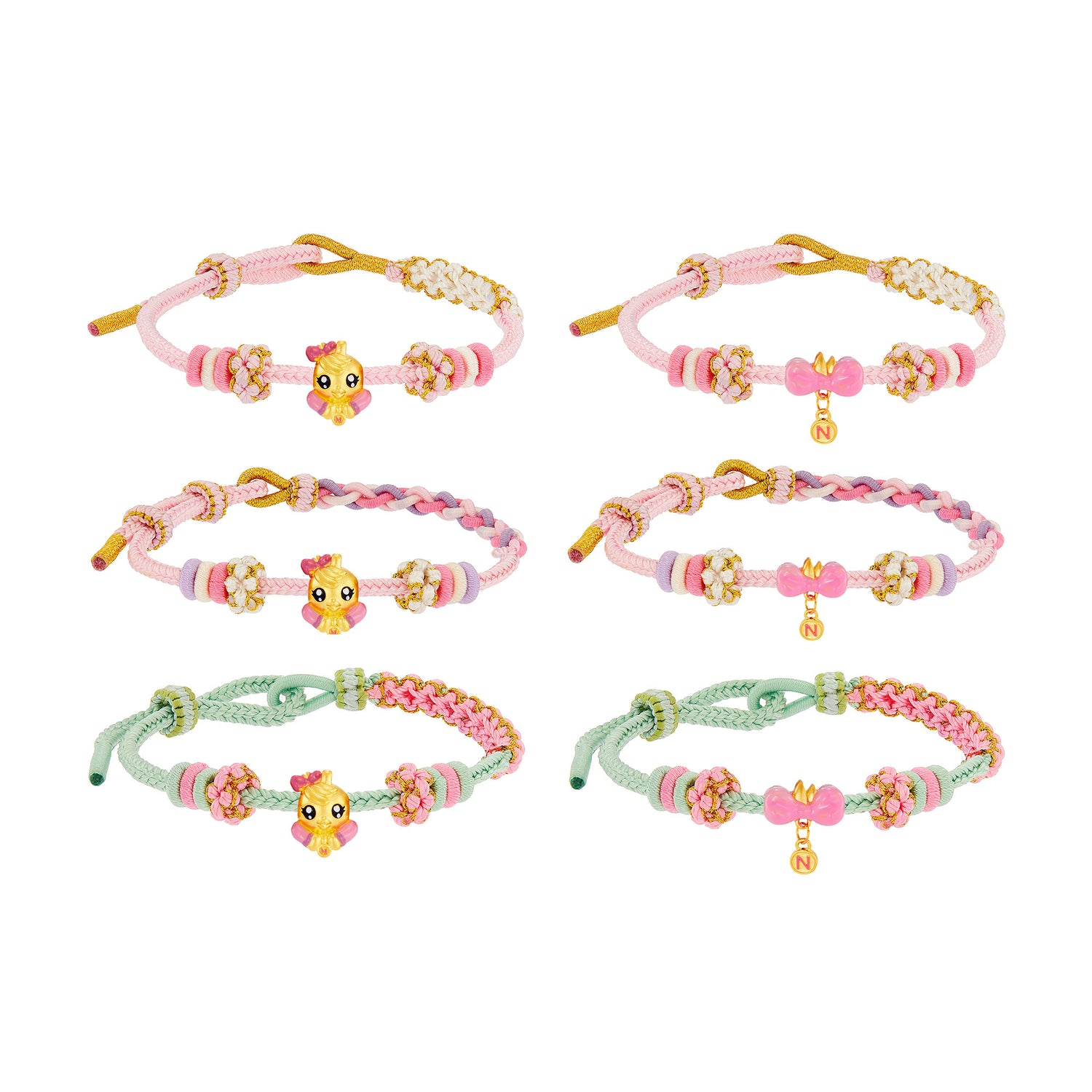 HABIB x Didi & Friends | Adjustable 999/24K Gold Charm Cord Bracelet CHW00