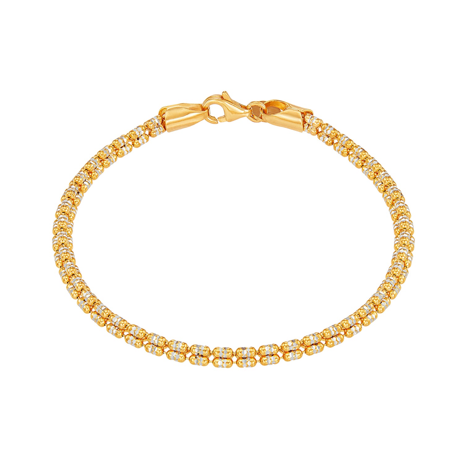 Oro Italia 916 Yellow and White Gold Bracelet GW51990425(3YW)-BI (22K Gold)