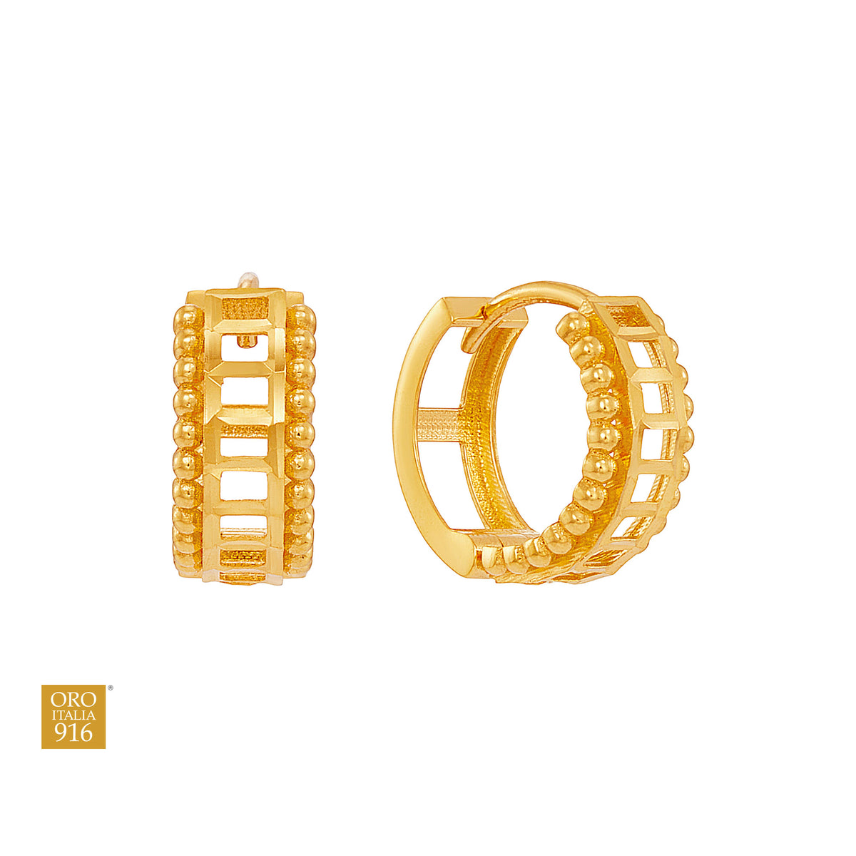 Oro Italia 916 Yellow Gold Earrings GE77050525 (22K Gold)