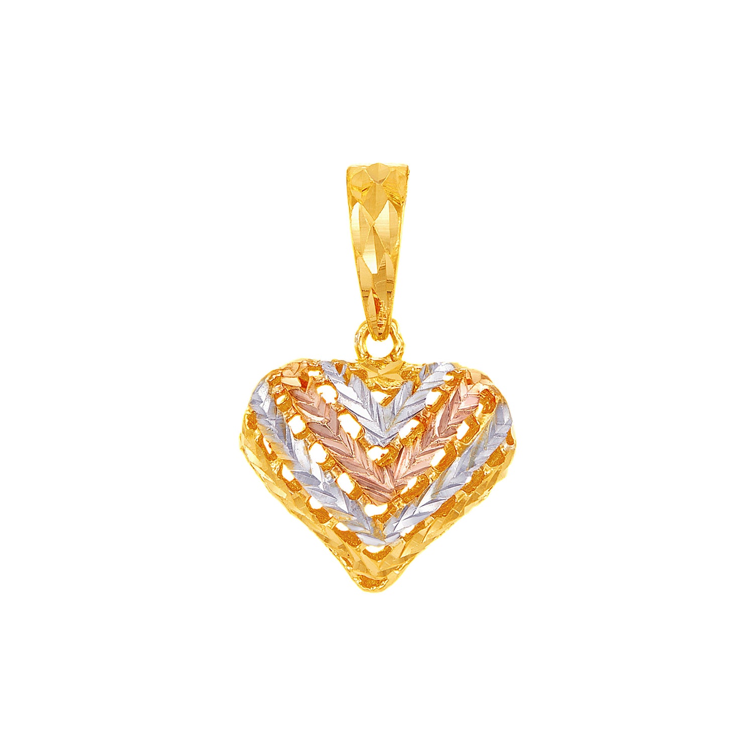 916/22K Yellow, White and Rose Gold Pendant FTP010225(S)-TI