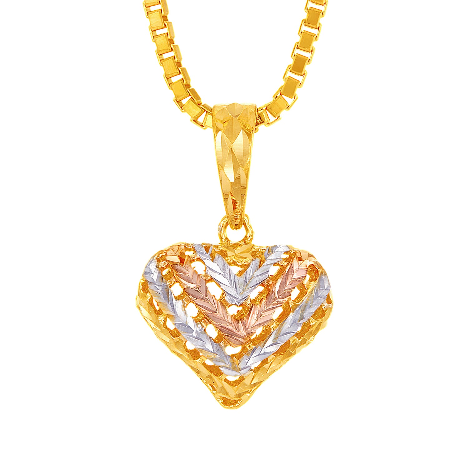 916/22K Yellow, White and Rose Gold Pendant FTP010225(S)-TI