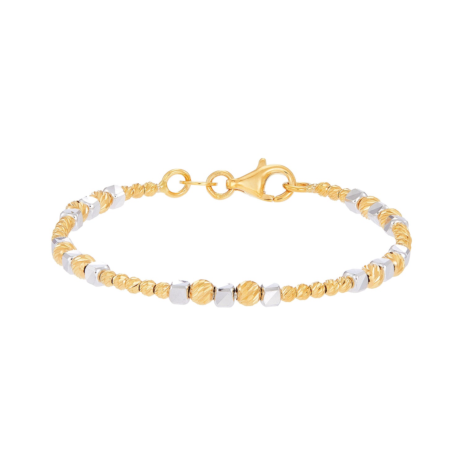 Oro Italia 916 Yellow and White Gold Bangle (for baby) GB91940124(YW)BBY-BI (22K Gold)