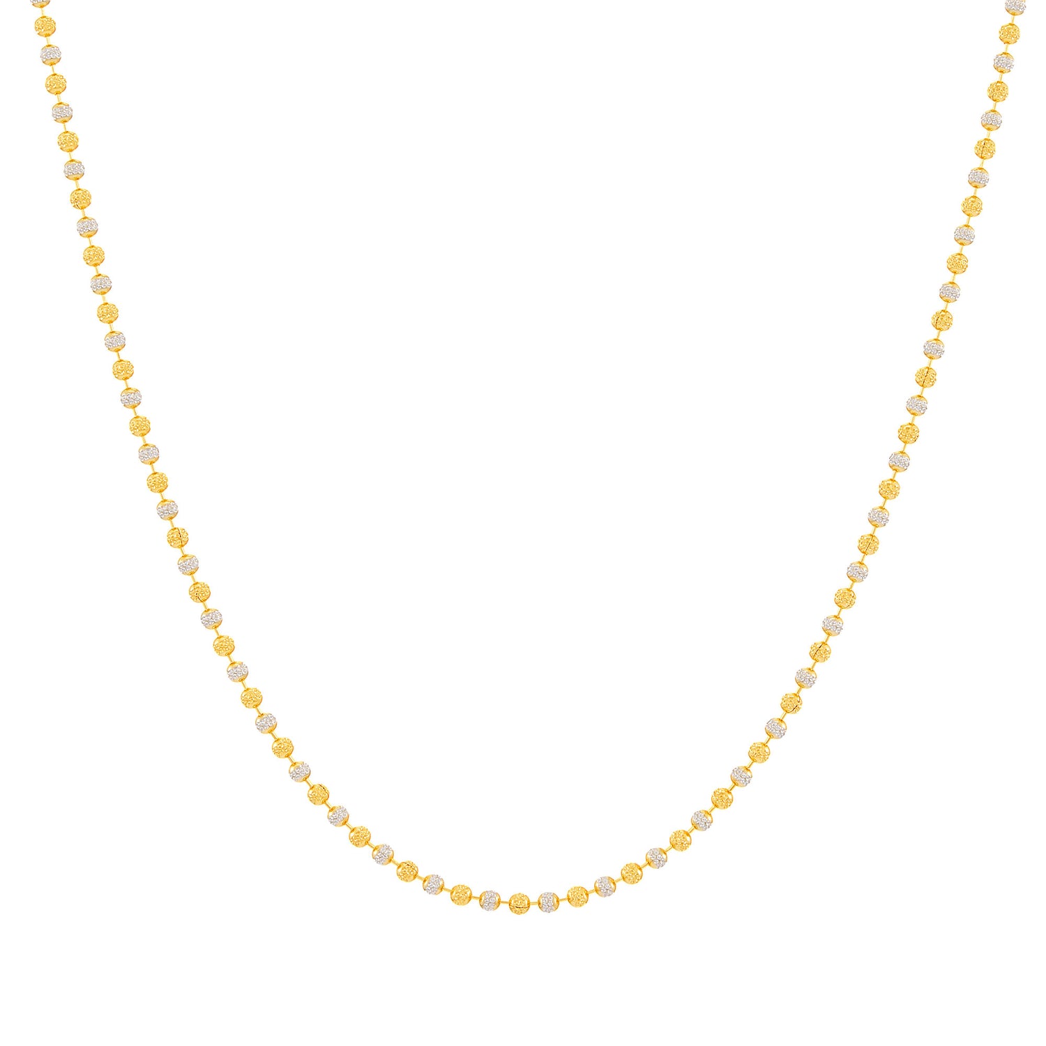 Oro Italia 916 Yellow and White Gold Necklace GC31440624(200YW)-BI (22K Gold)