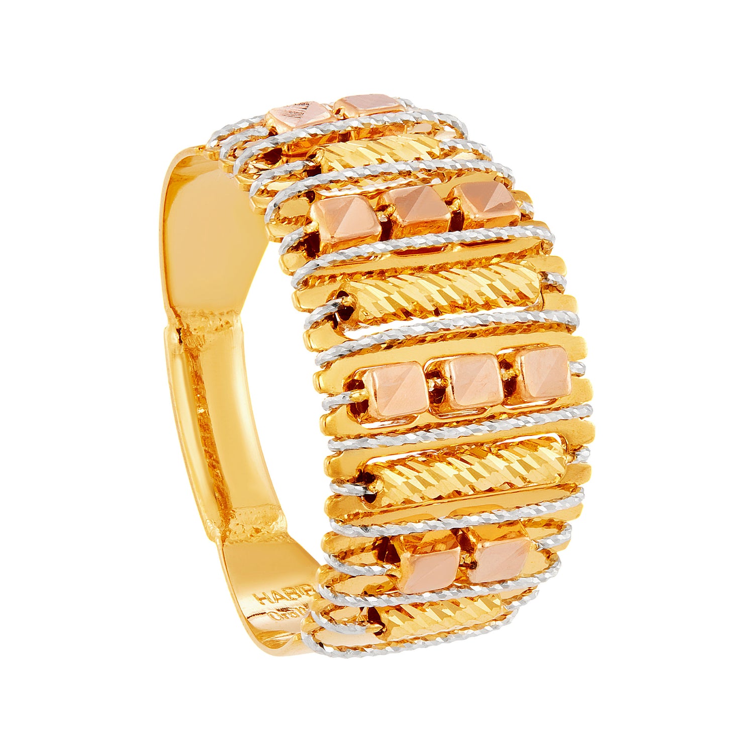 SICILIA | Oro Italia 916 Yellow, White and Rose Gold Ring GR57871224-TI (22K Gold)