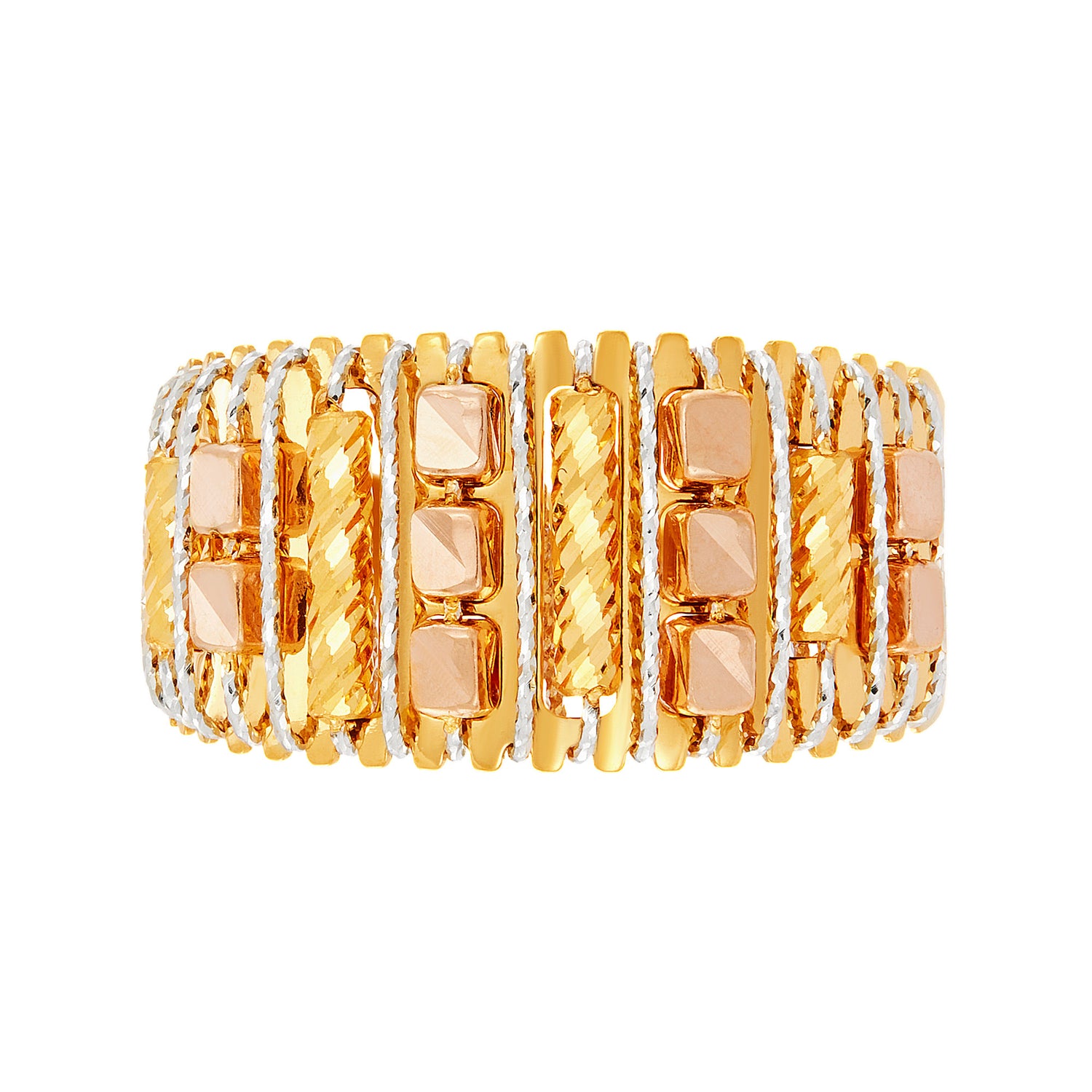SICILIA | Oro Italia 916 Yellow, White and Rose Gold Ring GR57871224-TI (22K Gold)