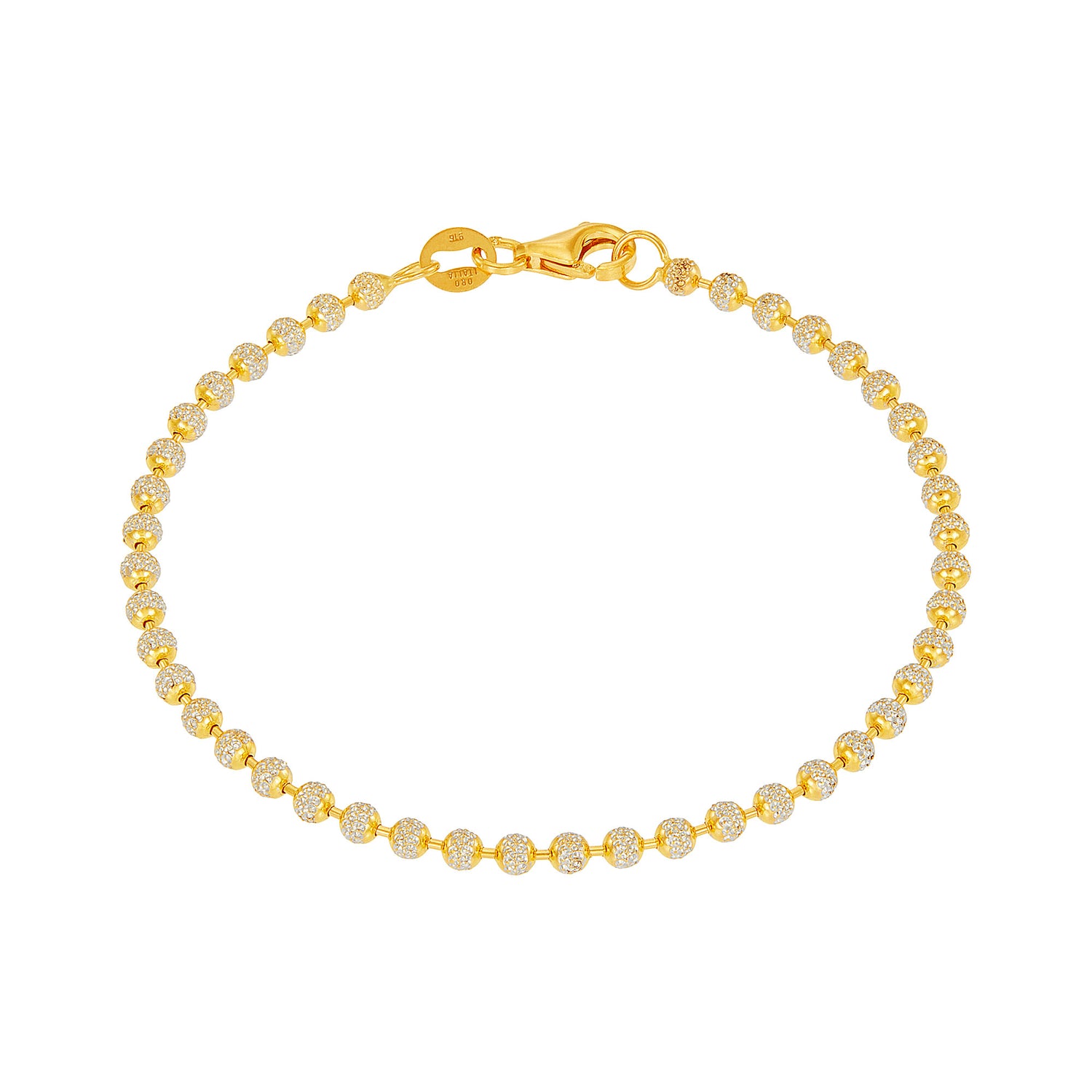 Oro Italia 916 Yellow and White Gold Bracelet (for baby) GW49830924(250BBY)BI (22K Gold)