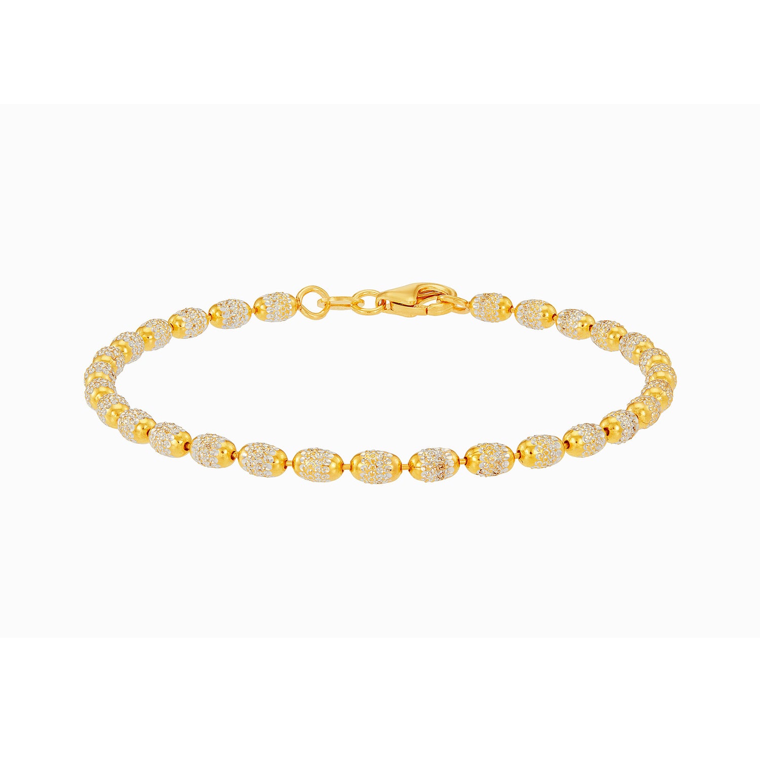 BEADS PLANET | Oro Italia 916 Yellow and White Gold Bracelet GW51060624(300YW)-BI (22K Gold)