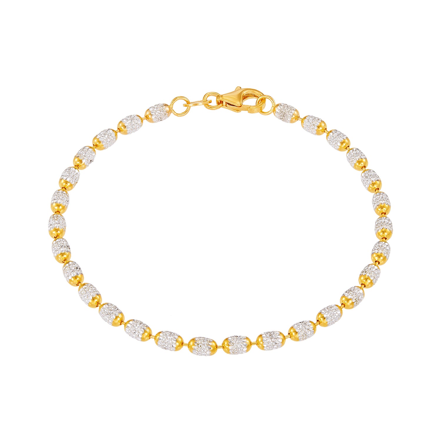 BEADS PLANET | Oro Italia 916 Yellow and White Gold Bracelet GW51060624(300YW)-BI (22K Gold)