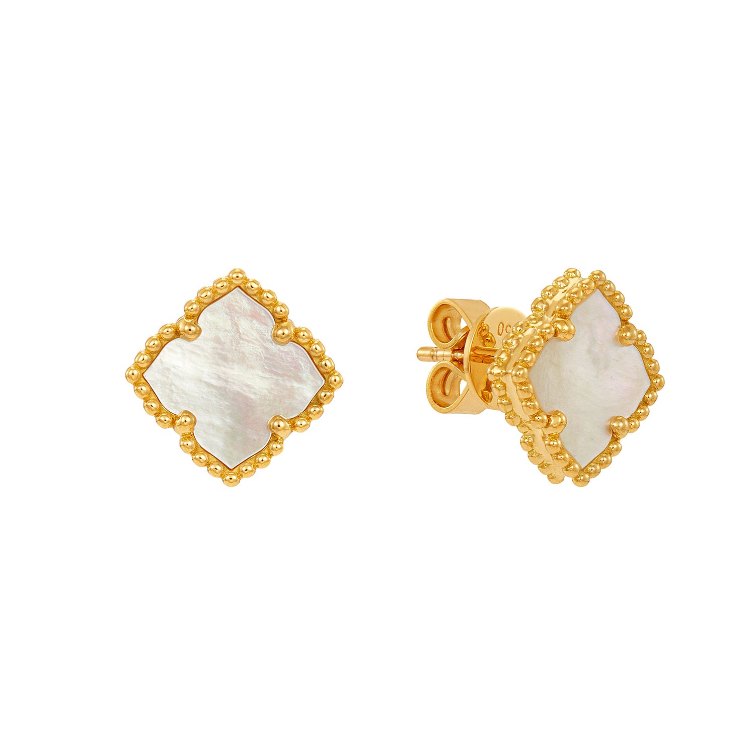 Mother Of Pearl Earrings in 750/18K Yellow Gold 457800125(YG)-MOP