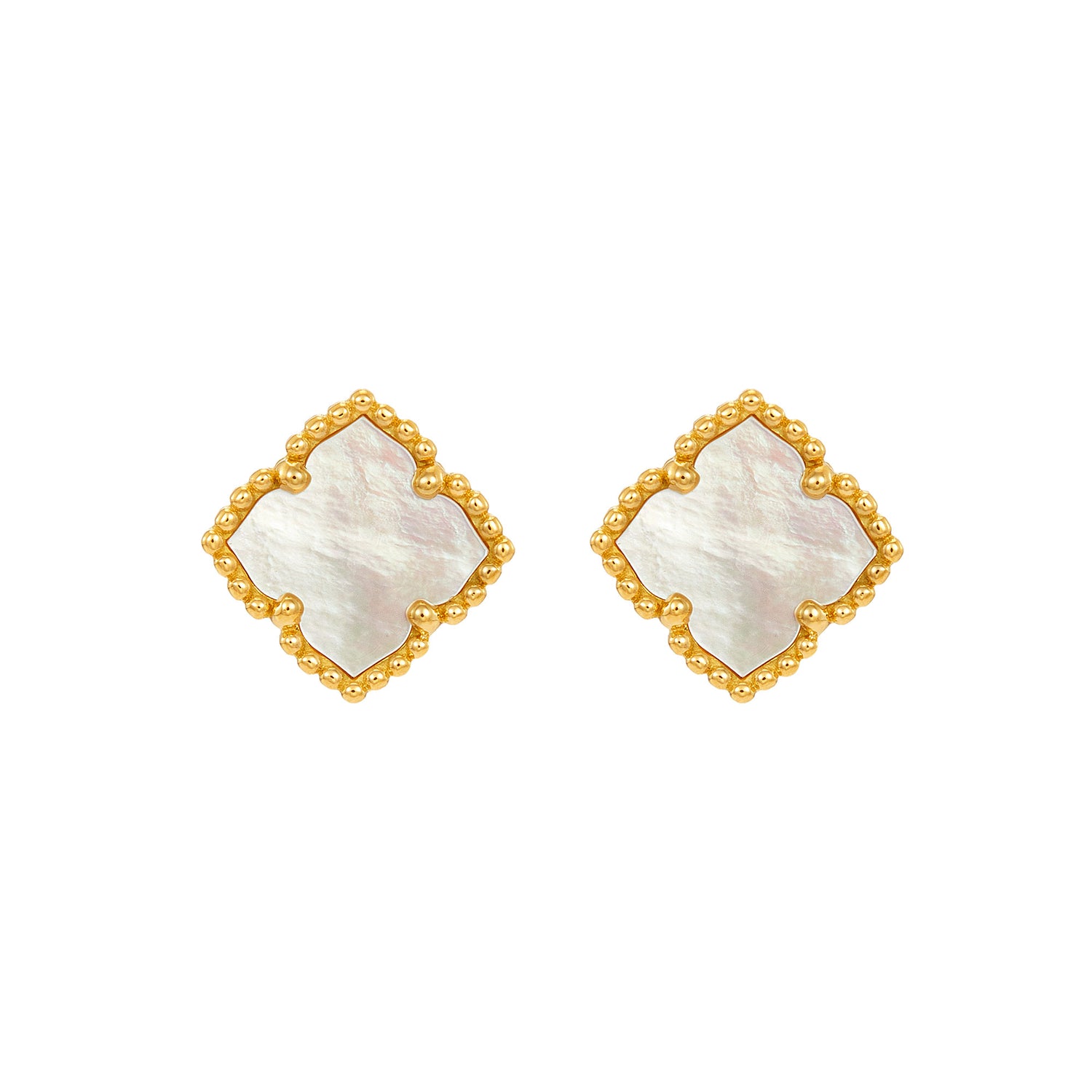 Mother Of Pearl Earrings in 750/18K Yellow Gold 457800125(YG)-MOP