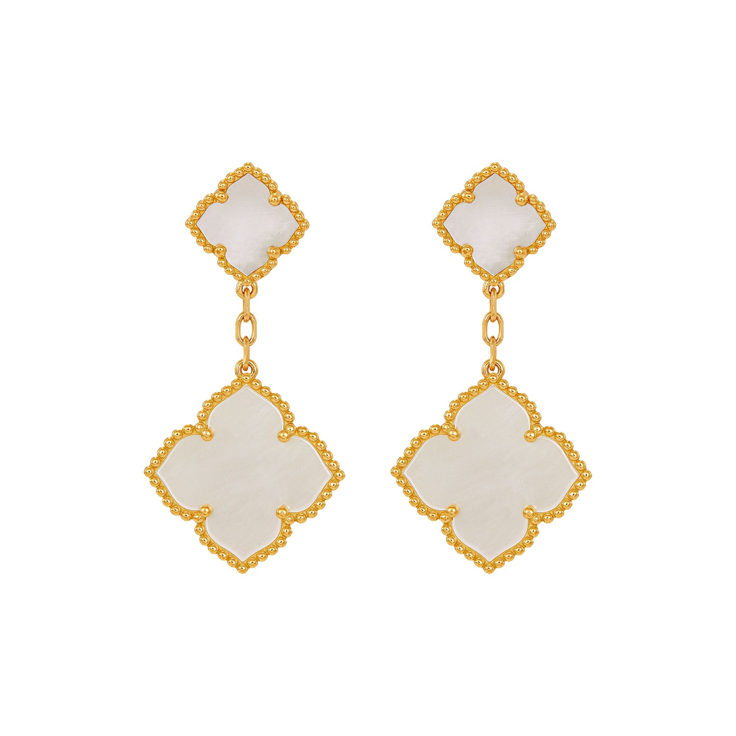 Mother Of Pearl Earrings in 750/18K Yellow Gold 457810125(YG)-MOP