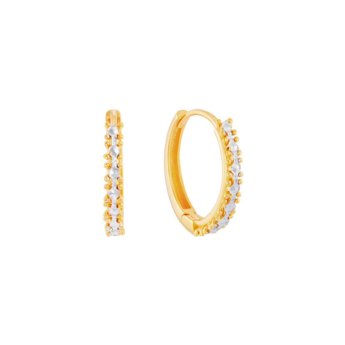 Oro Italia 916 Yellow and White Gold Earrings GE76660225(YW)-BI (22K Gold)