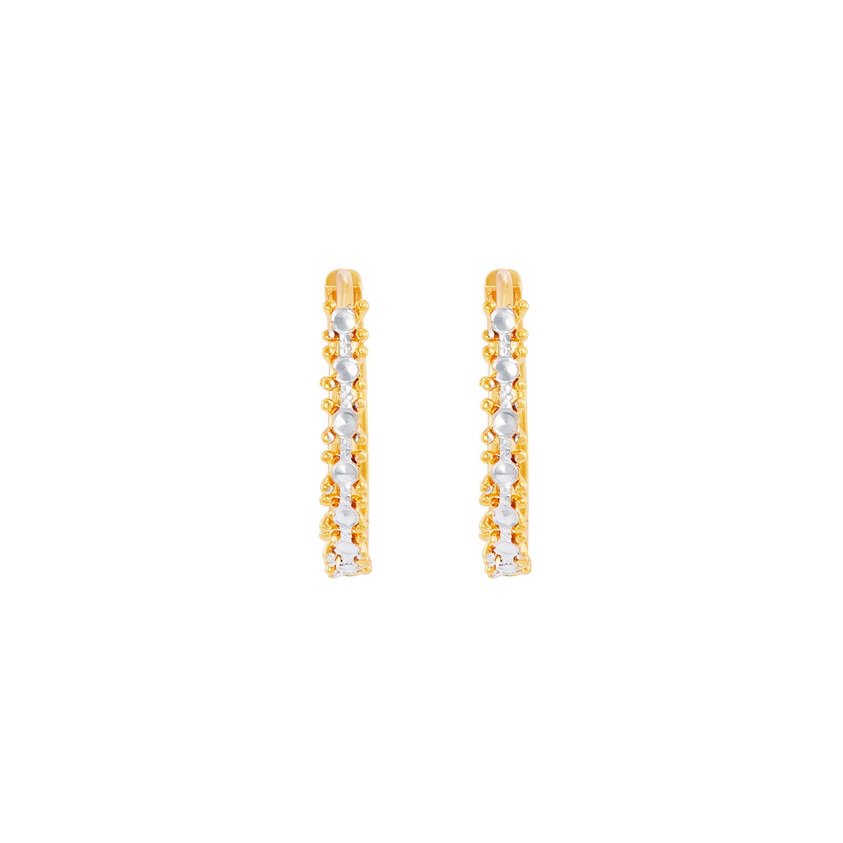 Oro Italia 916 Yellow and White Gold Earrings GE76660225(YW)-BI (22K Gold)