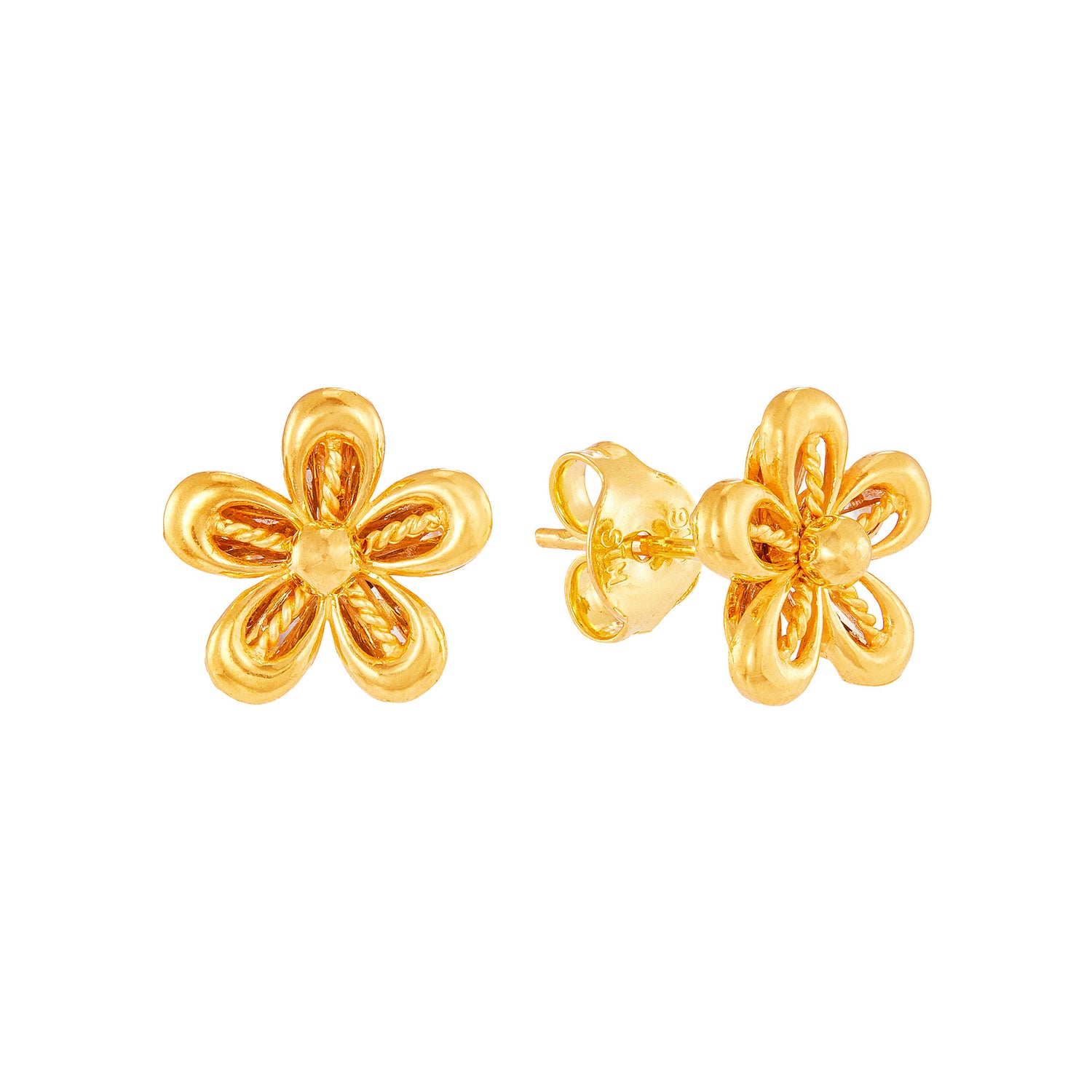 916/22K Yellow and Rose Gold Earrings E73060325(SS)-BI