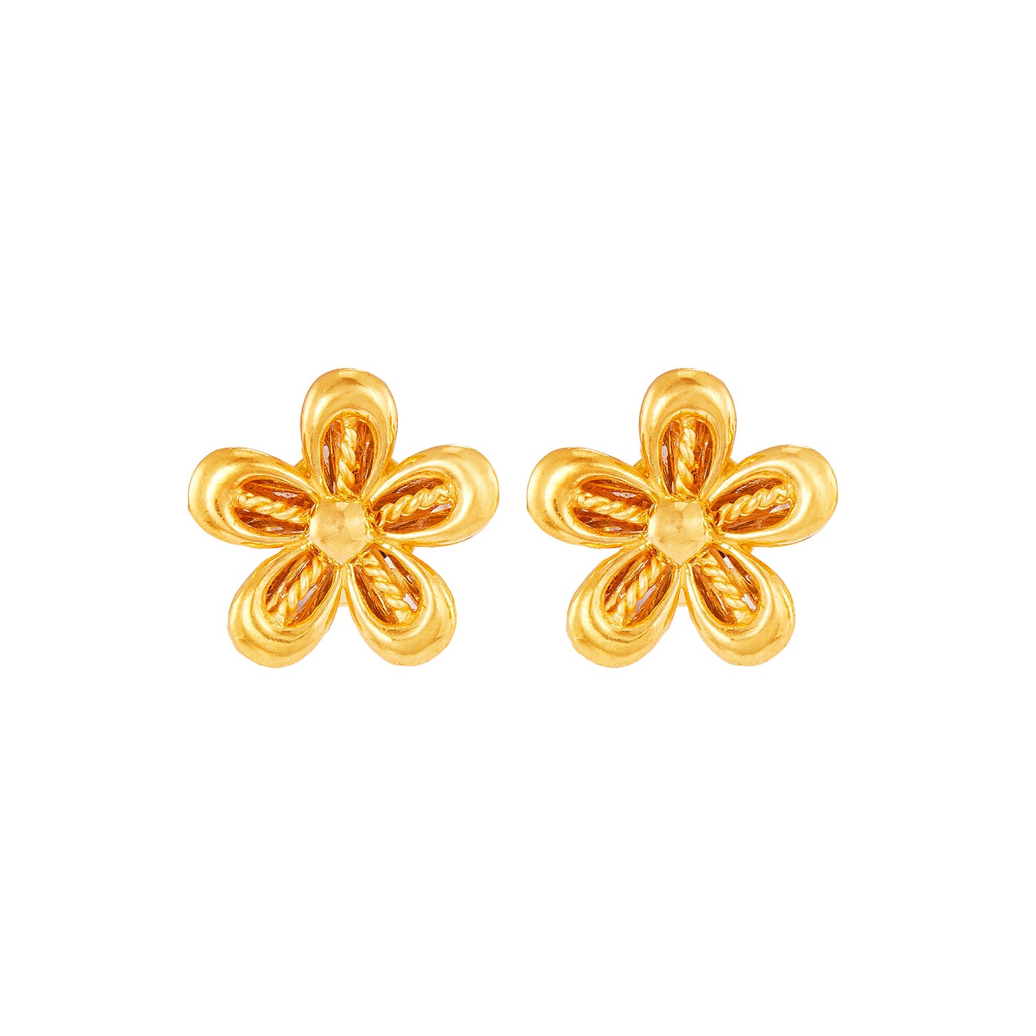 916/22K Yellow and Rose Gold Earrings E73060325(SS)-BI