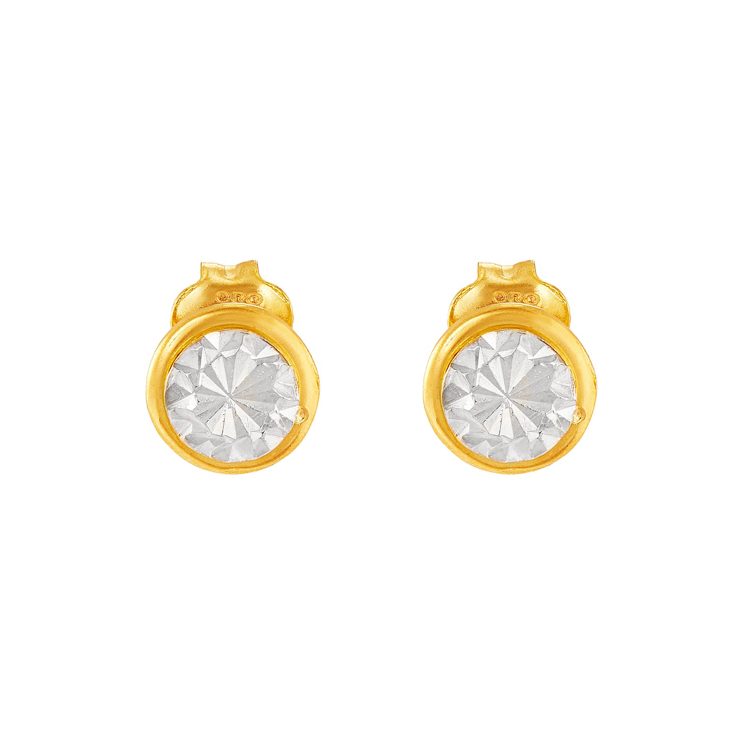 Oro Italia 916 Yellow and White Gold Earrings GE76370125-BI (22K Gold)