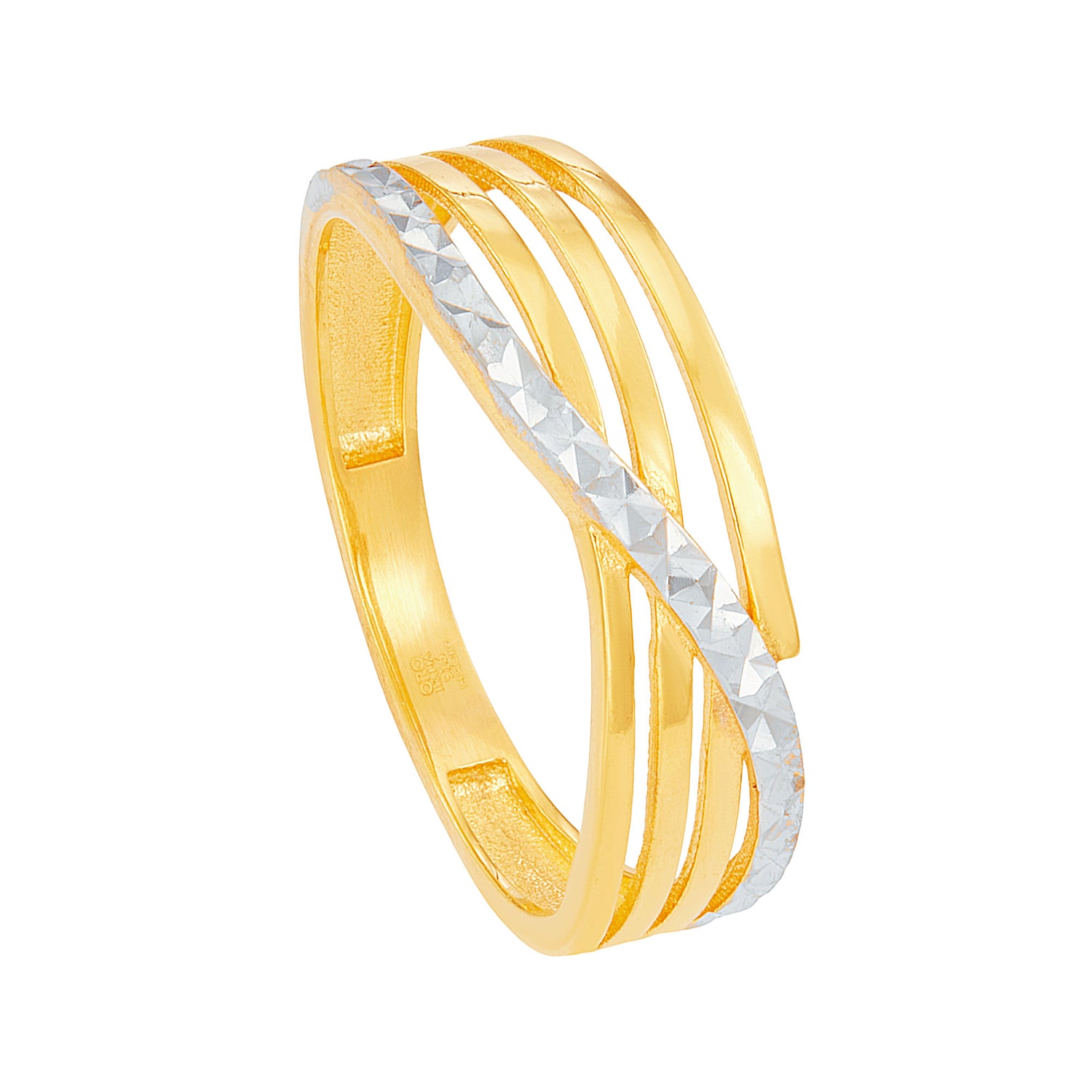 Oro Italia 916 Yellow and White Gold Ring GR58270225(YW)-BI (22K Gold)