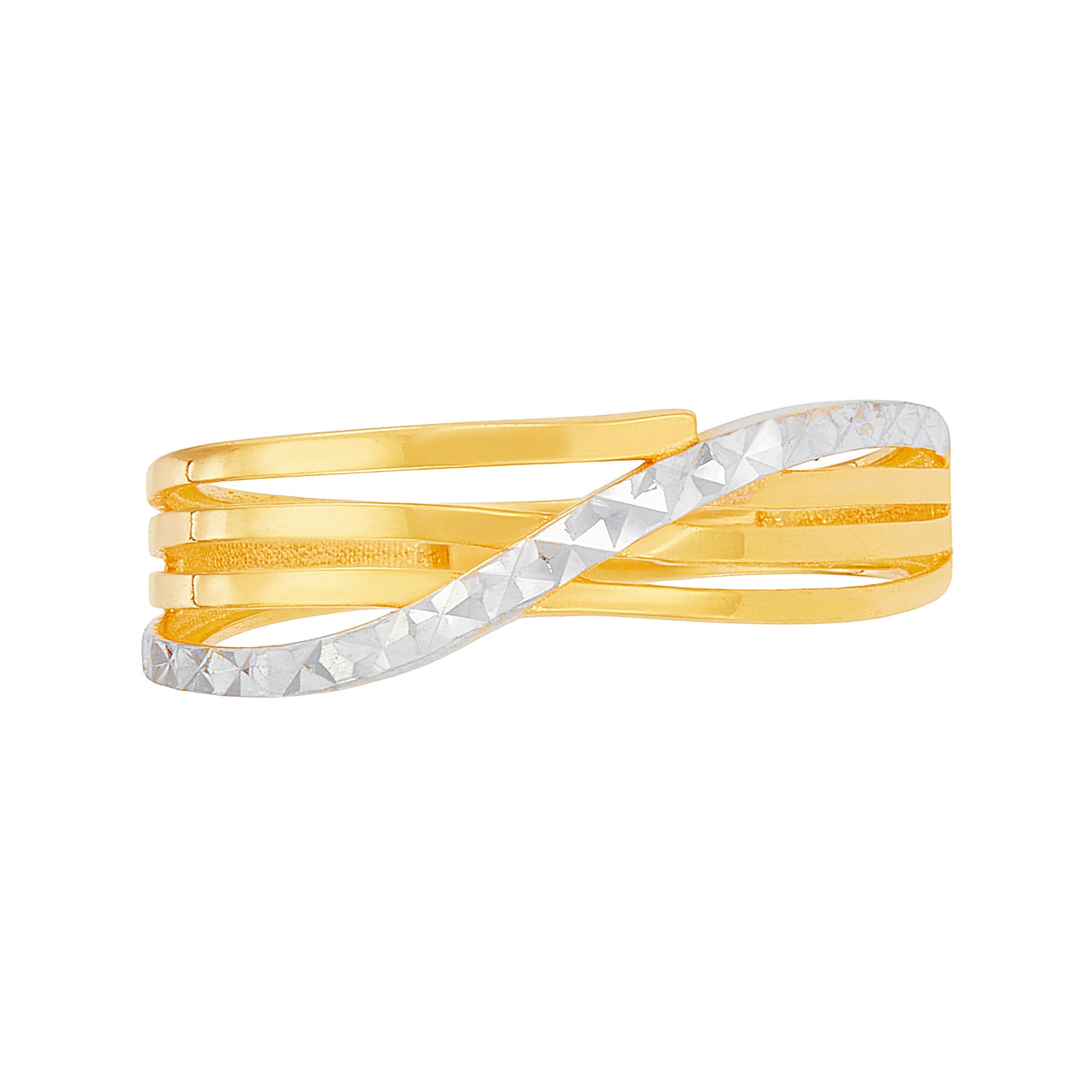 Oro Italia 916 Yellow and White Gold Ring GR58270225(YW)-BI (22K Gold)