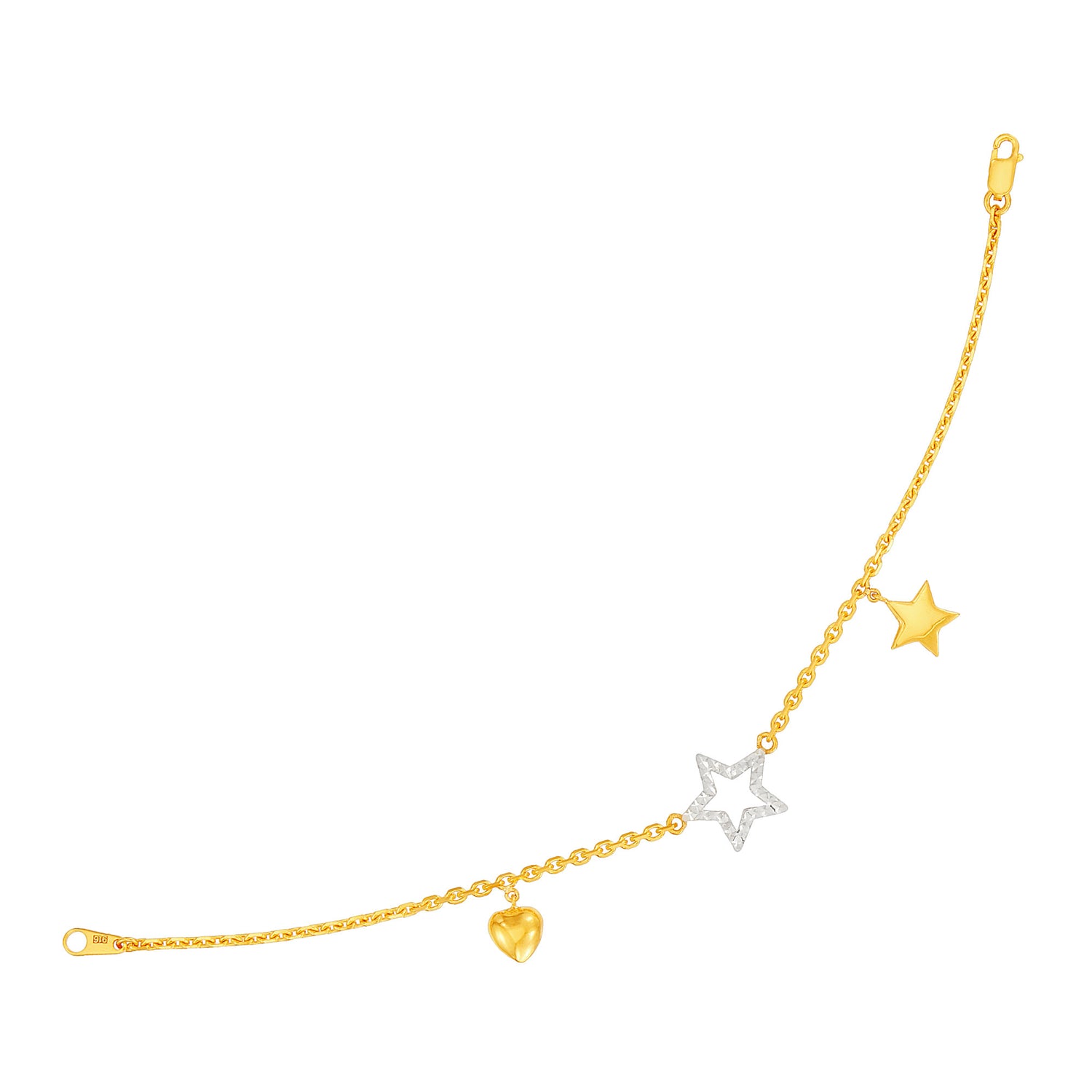 916/22K Yellow and White Gold Bracelet B72680325-BI
