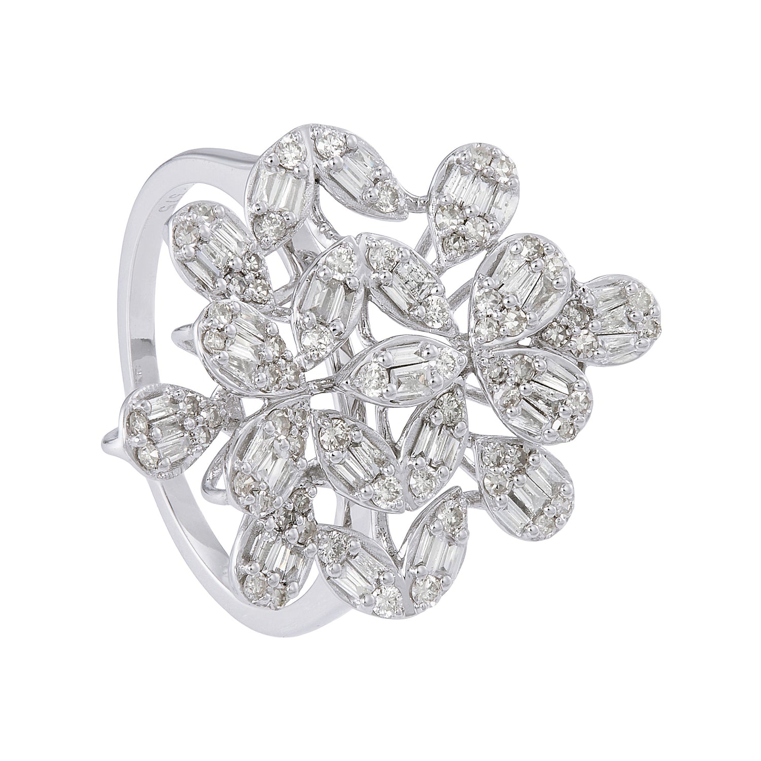 Baguette and Round Diamond Ring in 375/9K White Gold 271590125
