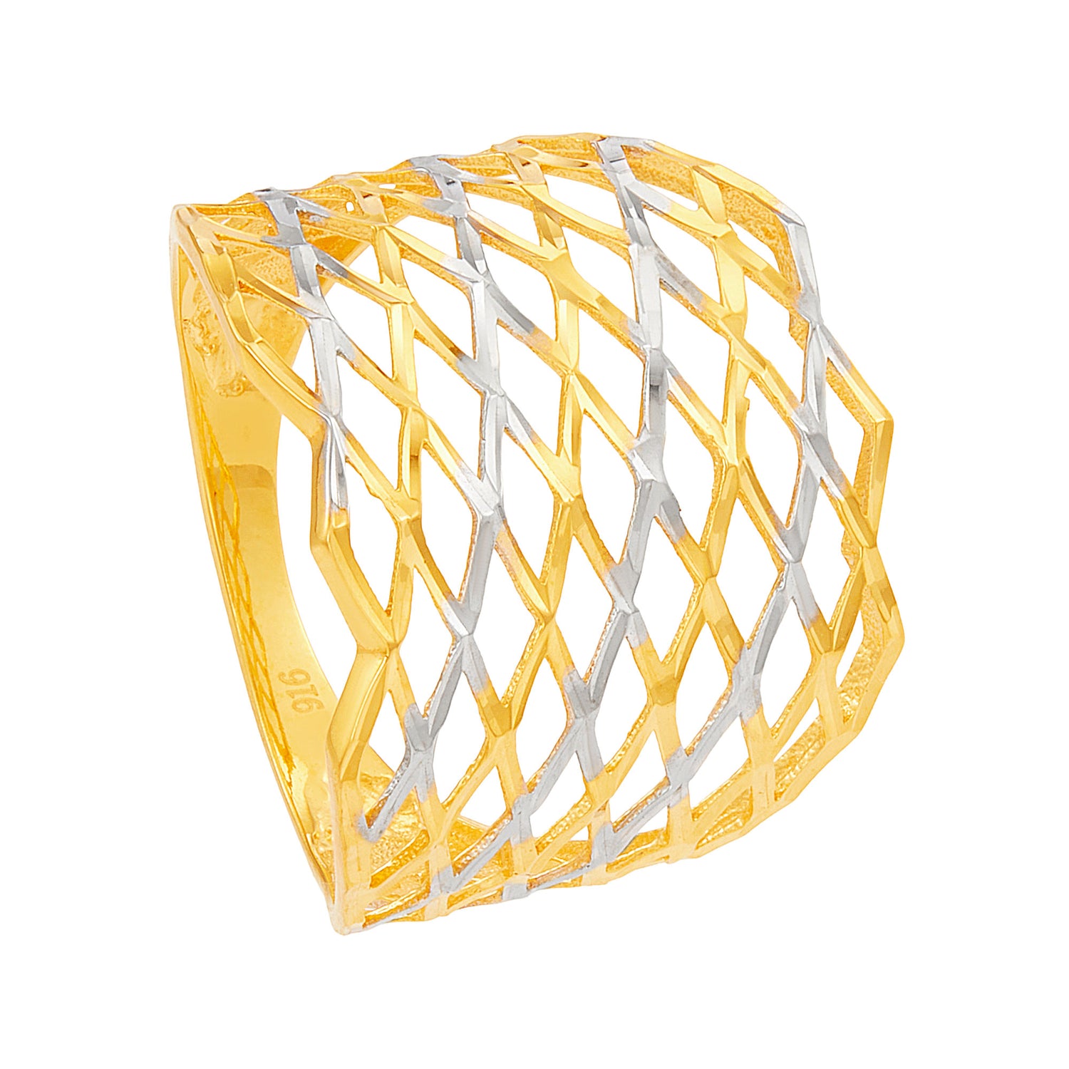 916/22K Yellow and White Gold Ring KF29530625-BI