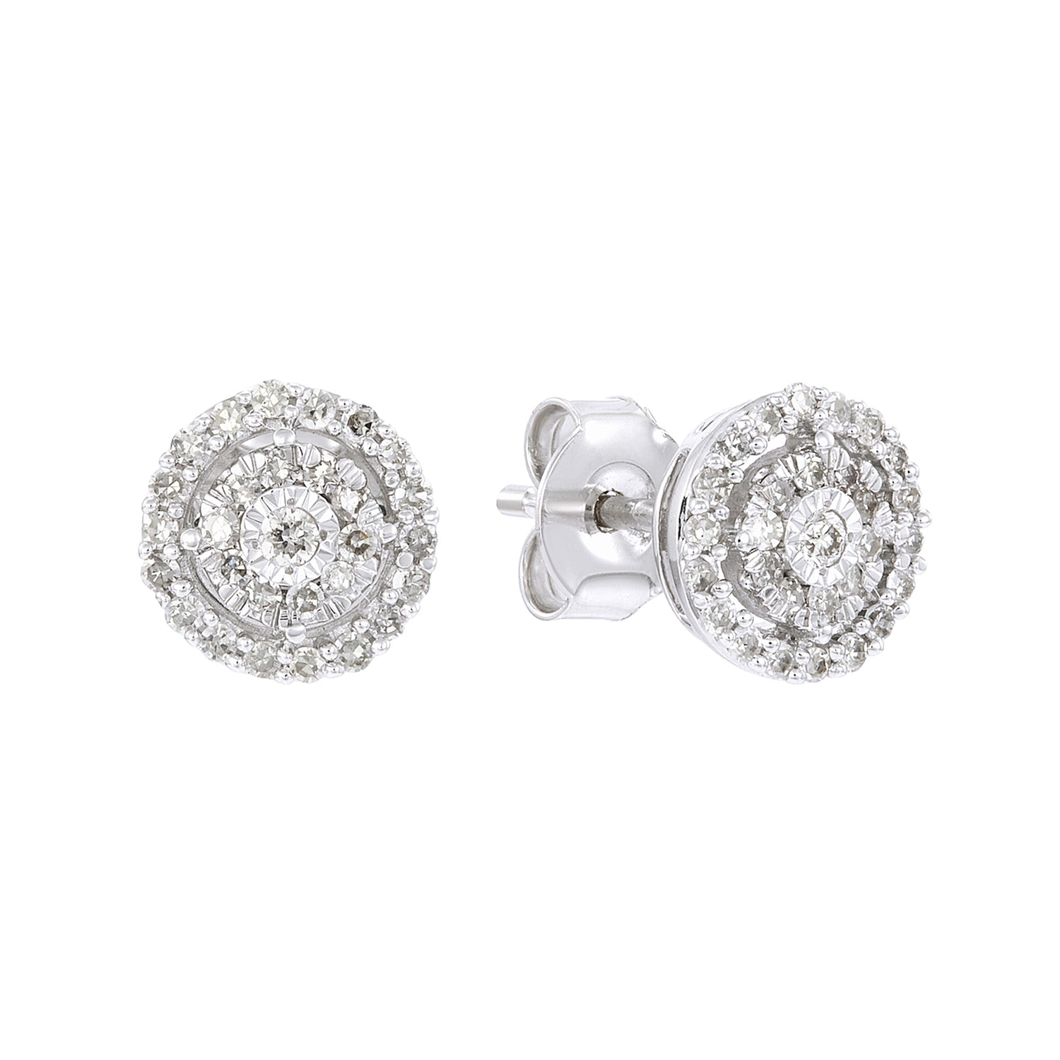 Boude Diamond Earring in 375/9K White Gold 25044(E)