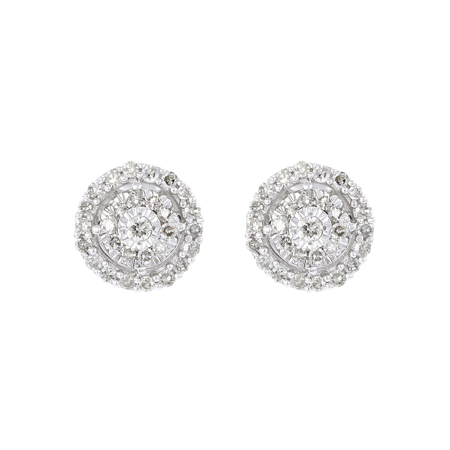 Boude Diamond Earring in 375/9K White Gold 25044(E)