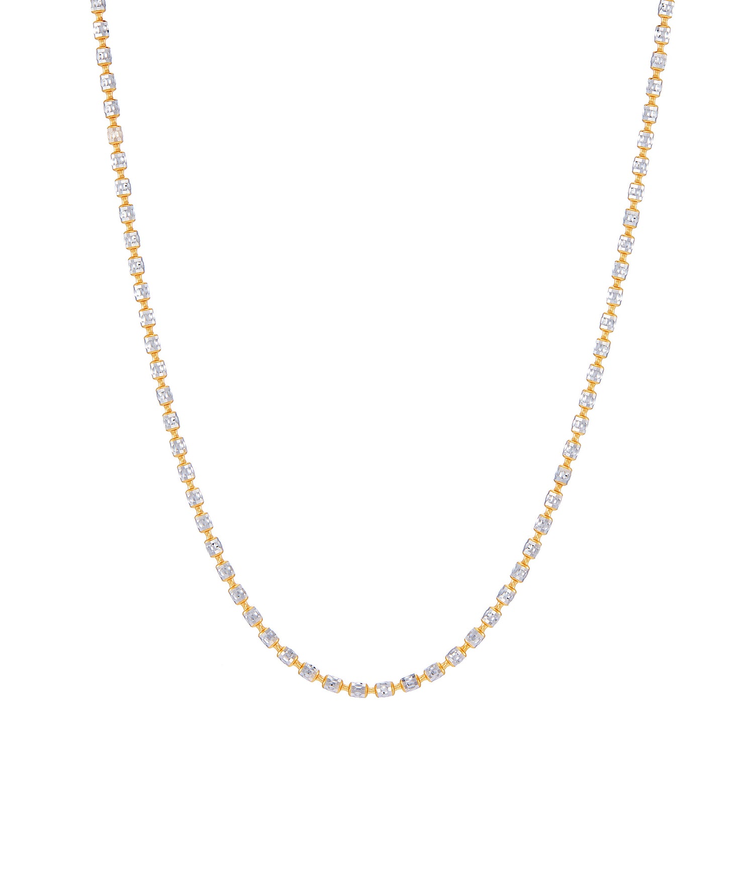 Oro Italia 916 Yellow and White Gold Necklace GC30030923(YW)-BI (22K Gold)