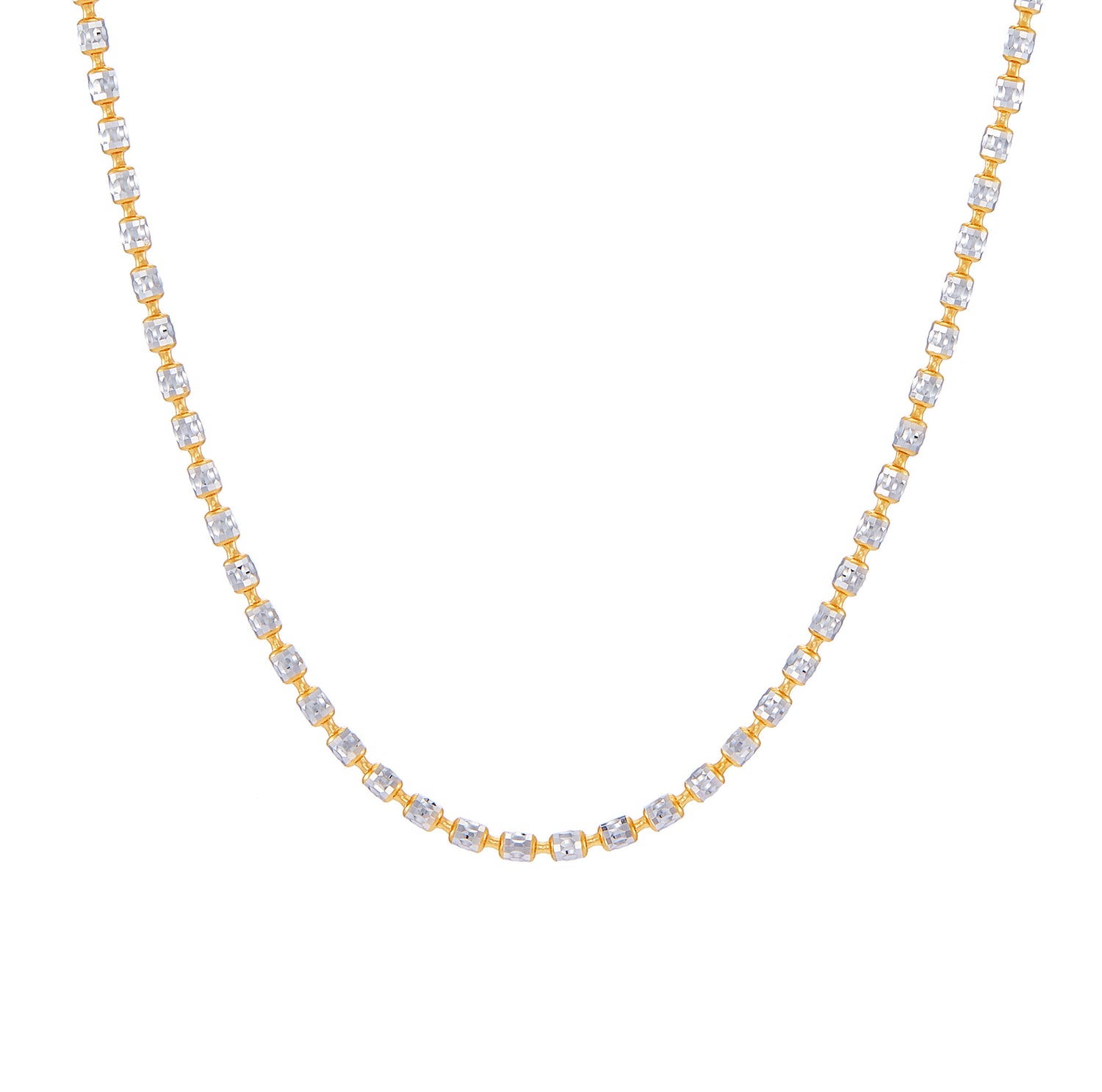 Oro Italia 916 Yellow and White Gold Necklace GC30030923(YW)-BI (22K Gold)