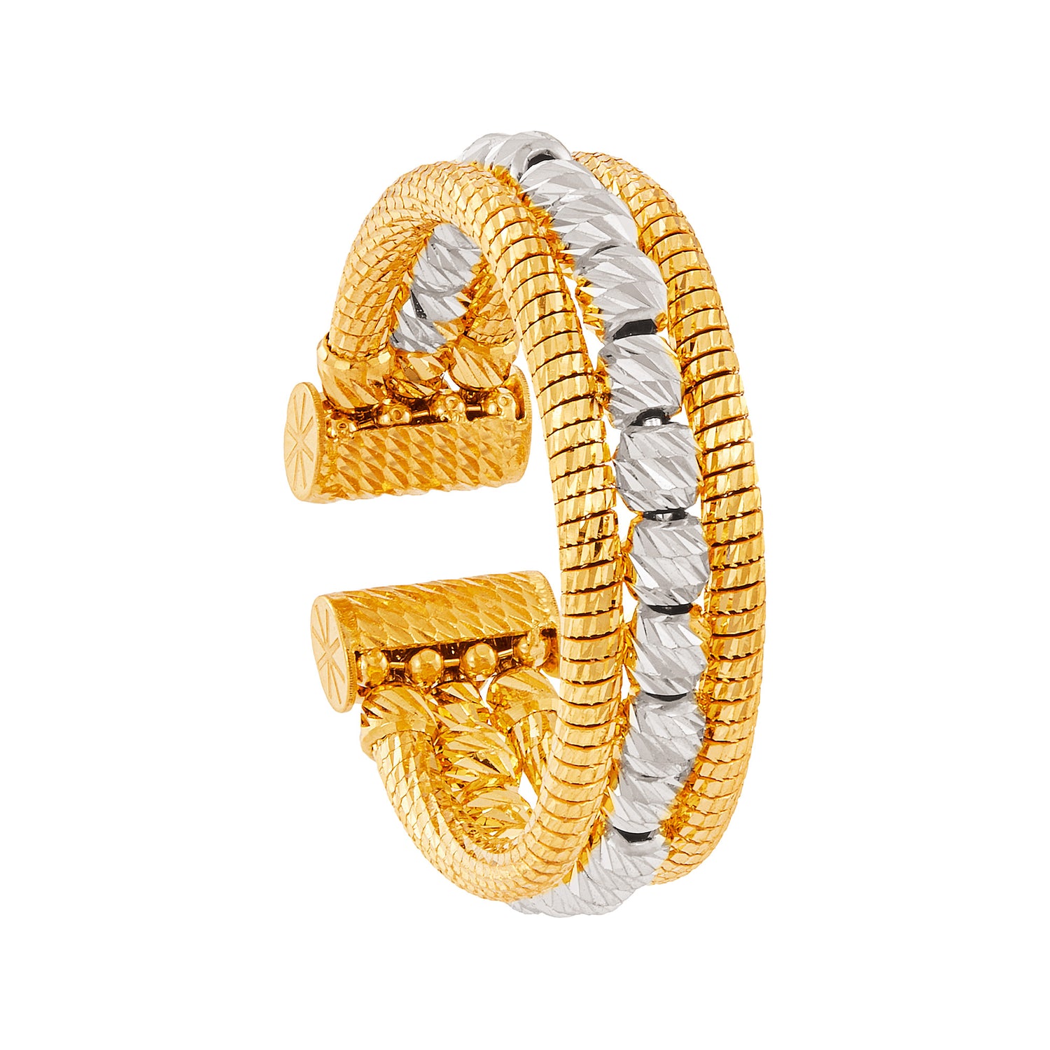 Oro Italia 916 Yellow and White Gold Ring GR58580425(YW)-BI (22K Gold)