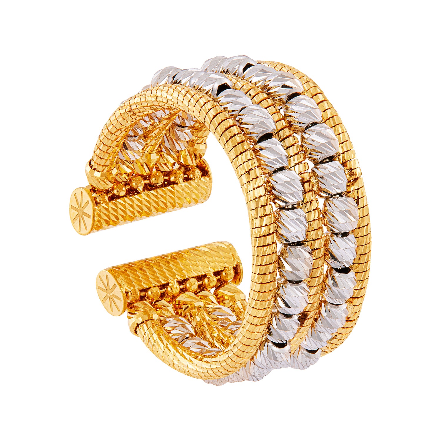 Oro Italia 916 Yellow and White Gold Ring GR58570425(YW)-BI (22K Gold)