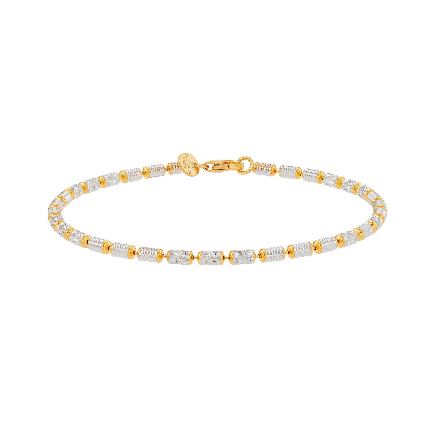 Oro Italia 916 White and Yellow Gold Bracelet GW53950625(YW)-BI (22K Gold)