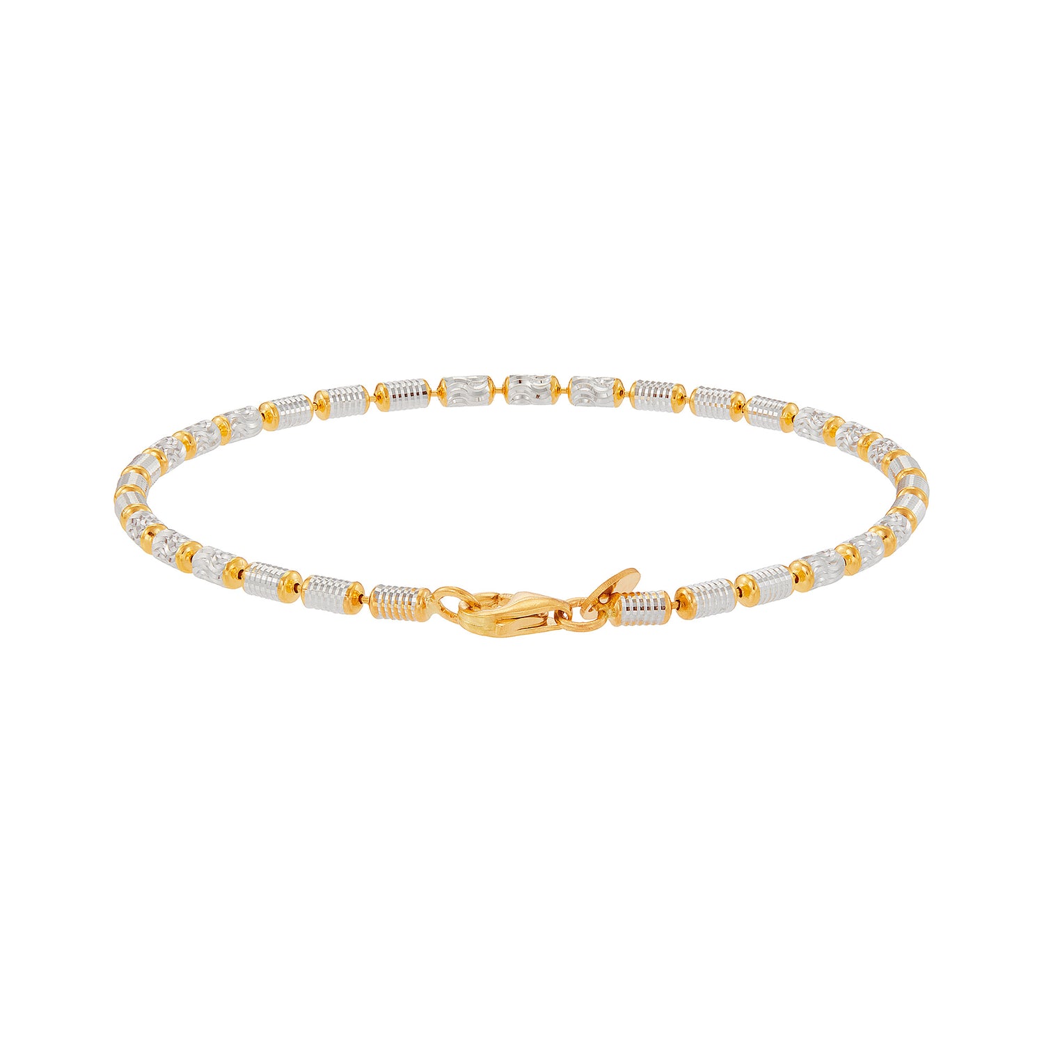 Oro Italia 916 White and Yellow Gold Bracelet GW53950625(YW)-BI (22K Gold)