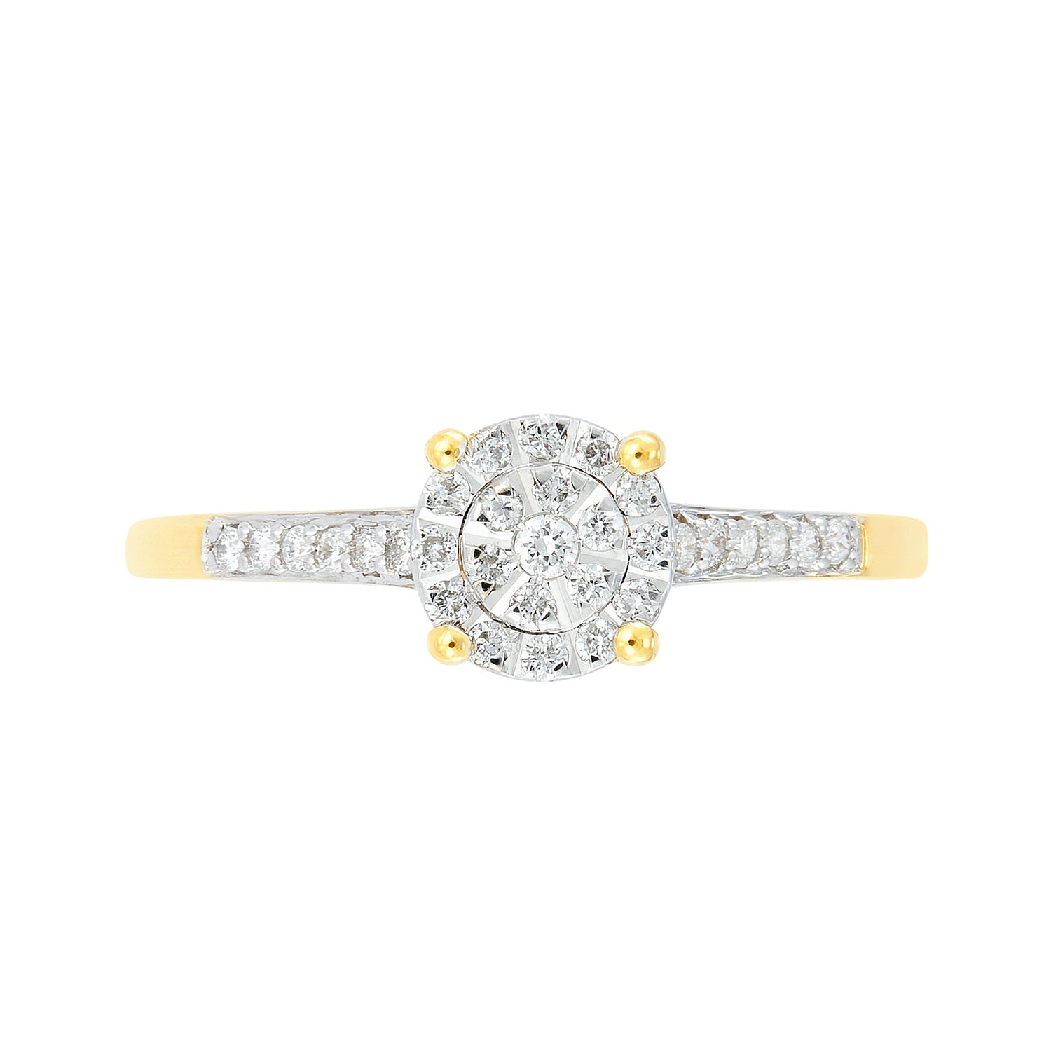 ICE | Illusion Diamond Ring in 375/9K Yellow Gold 24299(R)
