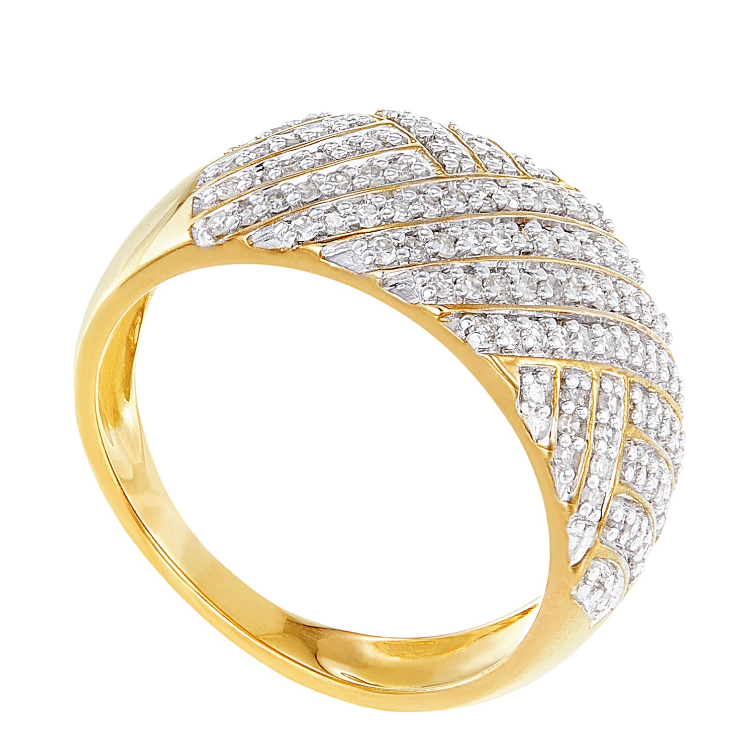 Tapered Band Diamond Ring in 375/9K Yellow Gold 24707