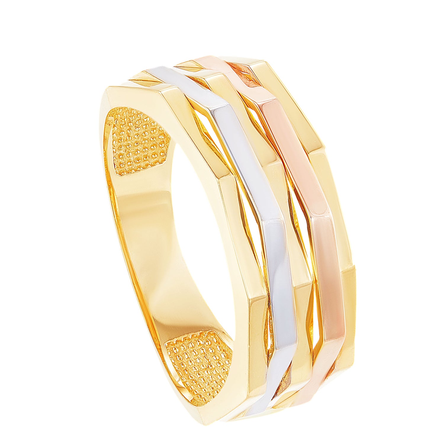 Oro Italia 916 Yellow, Rose and White Gold Ring GR45540321-TI (22K Gold)