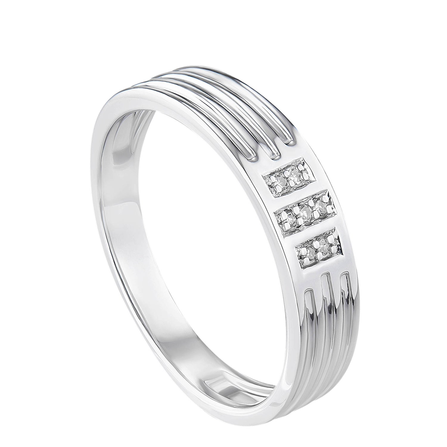 Diamond Men's Ring in 925 Silver Palladium 259870121(PLD)