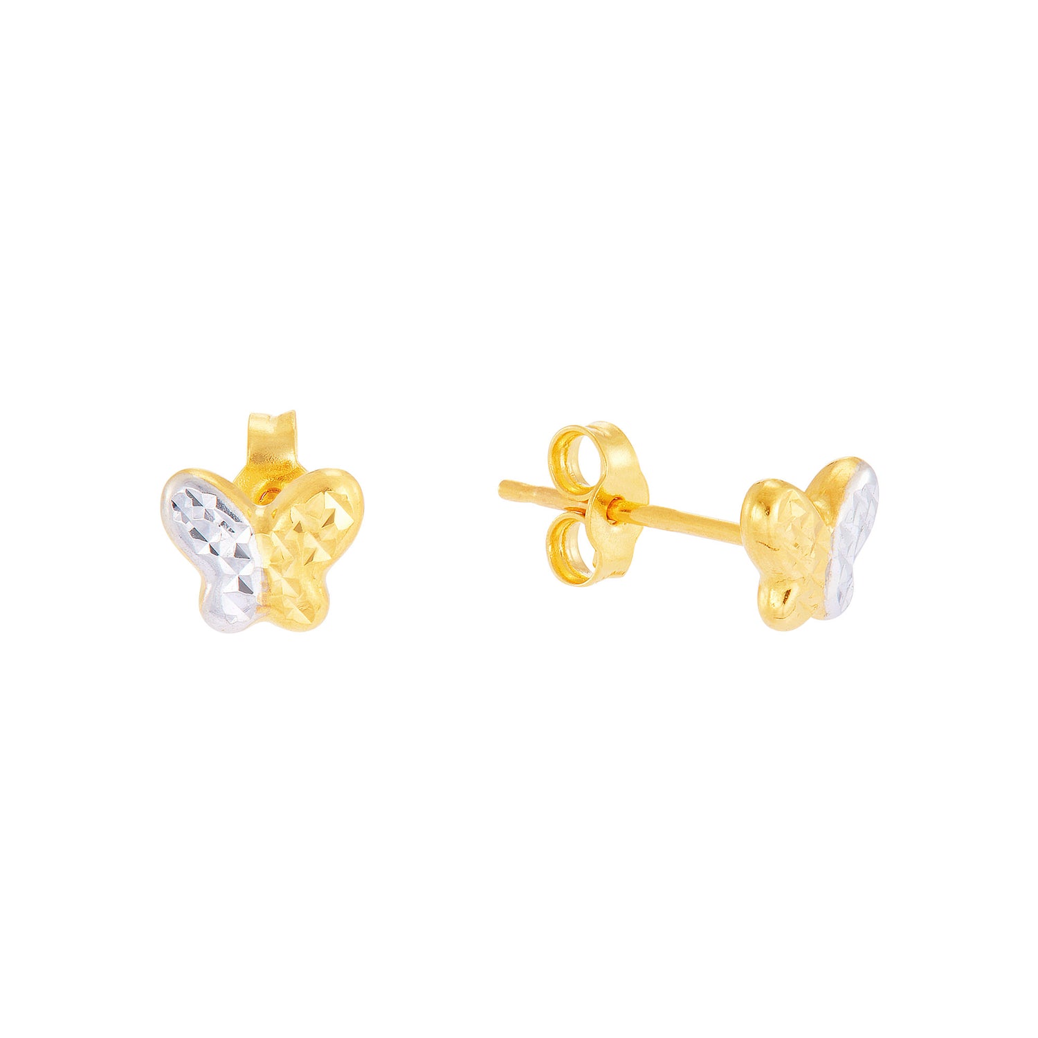 Oro Italia 916 Yellow and White Gold Earrings GE73601022(YW)-BI (22K Gold)