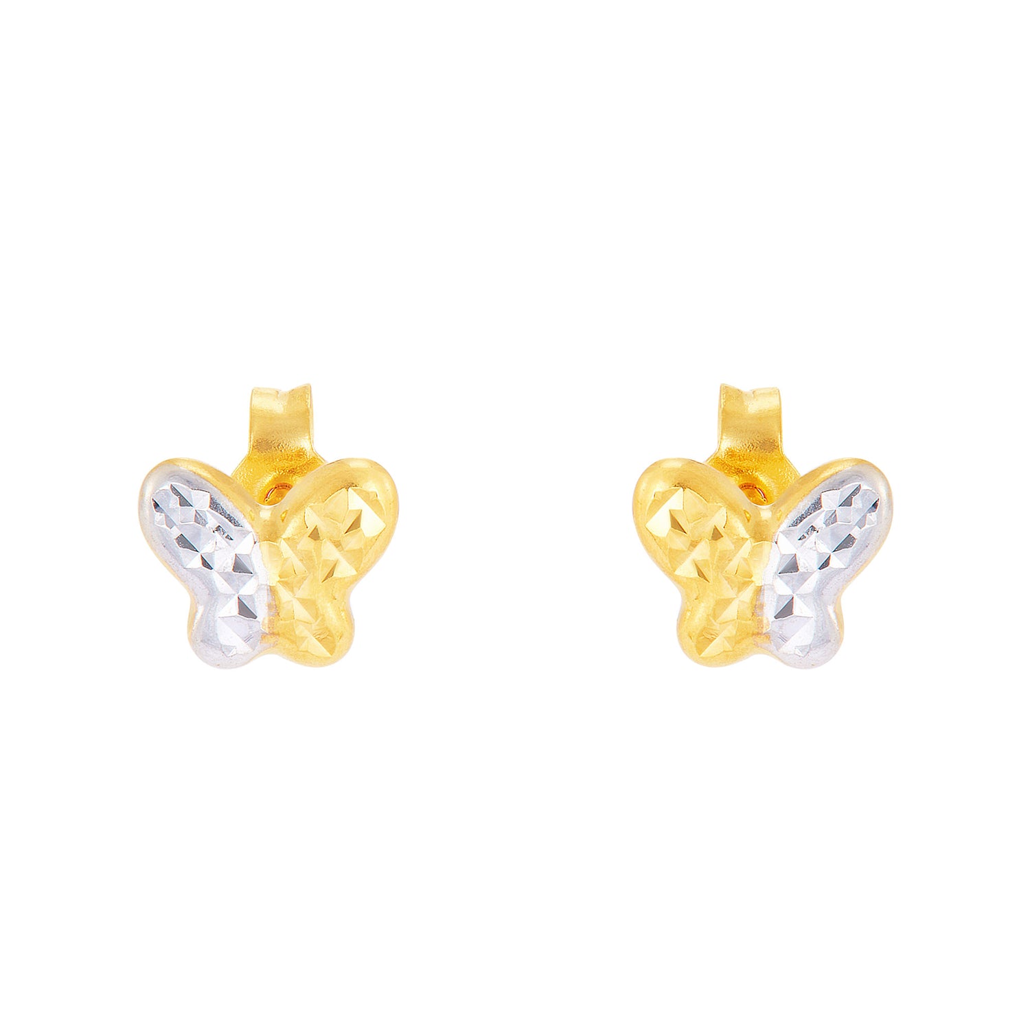 Oro Italia 916 Yellow and White Gold Earrings GE73601022(YW)-BI (22K Gold)
