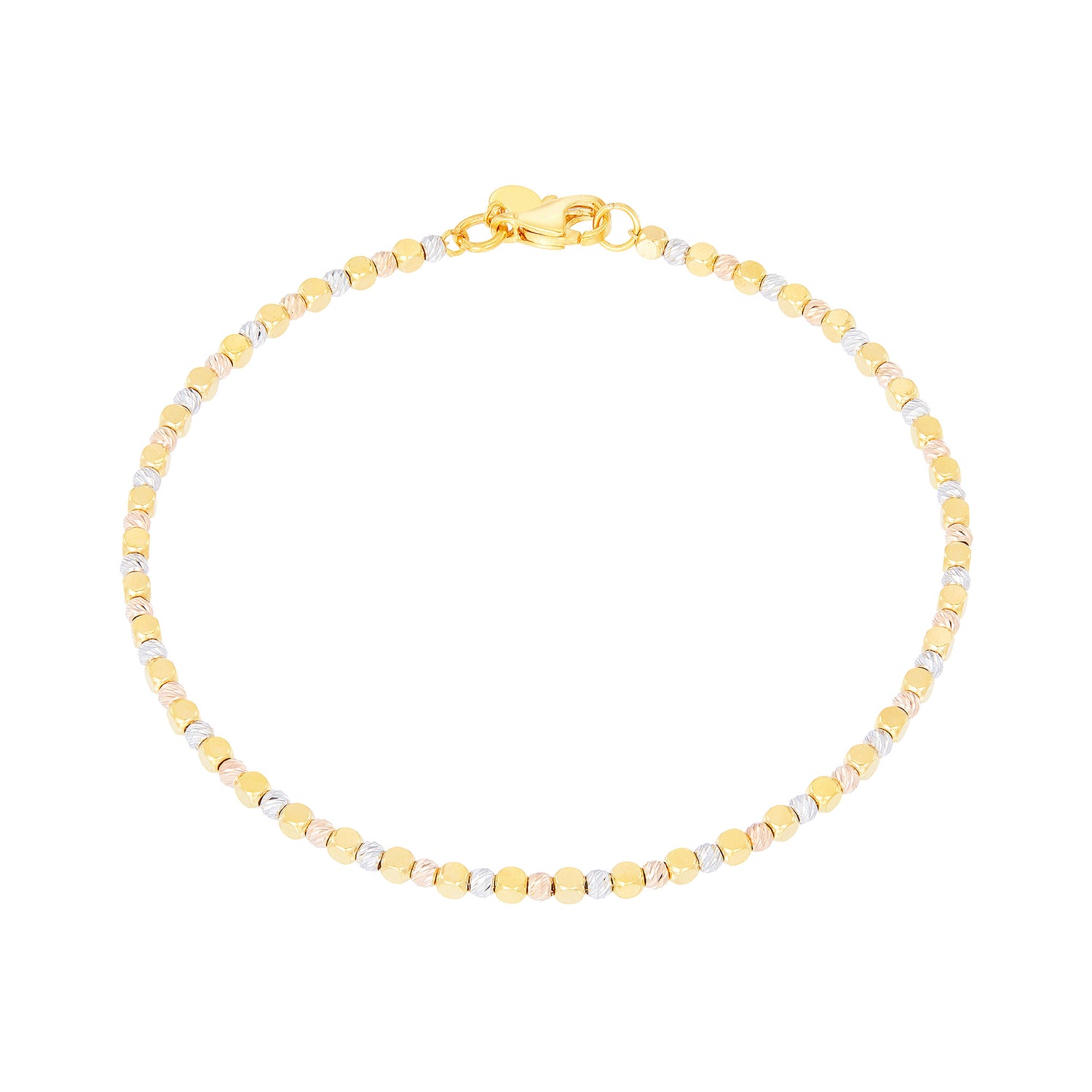 Oro Italia 916/22K Yellow, Rose and White Gold Bracelet GW41310922-TI (22K Gold)